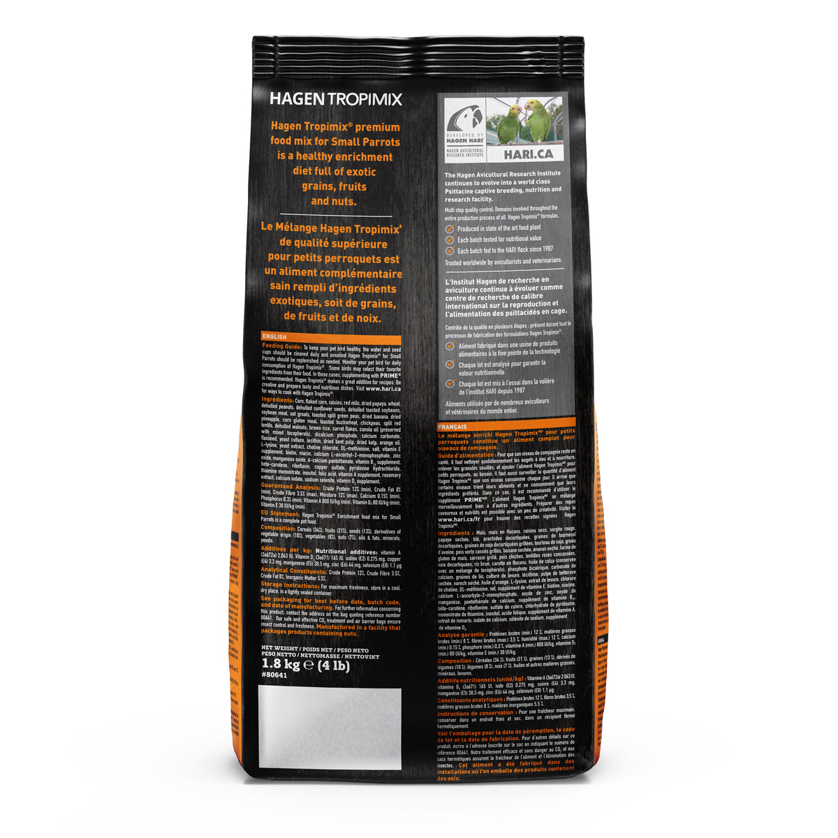 Aliment Tropimix pour petits perroquets 1.8kg (4 lb) - La niche&amp;moi