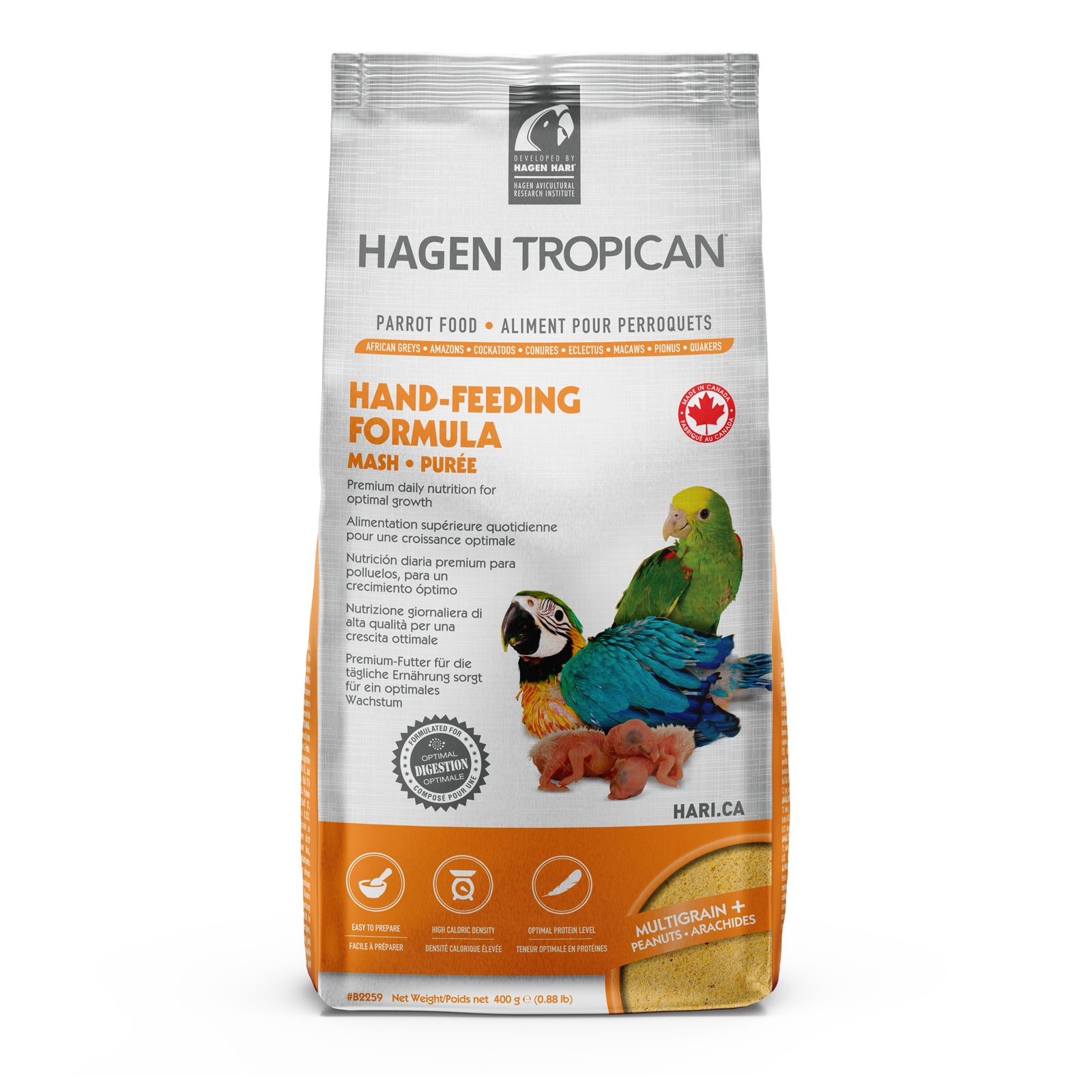 Aliment Hand-Feeding Tropican, 400 g (0,88 lb) - La niche&moi
