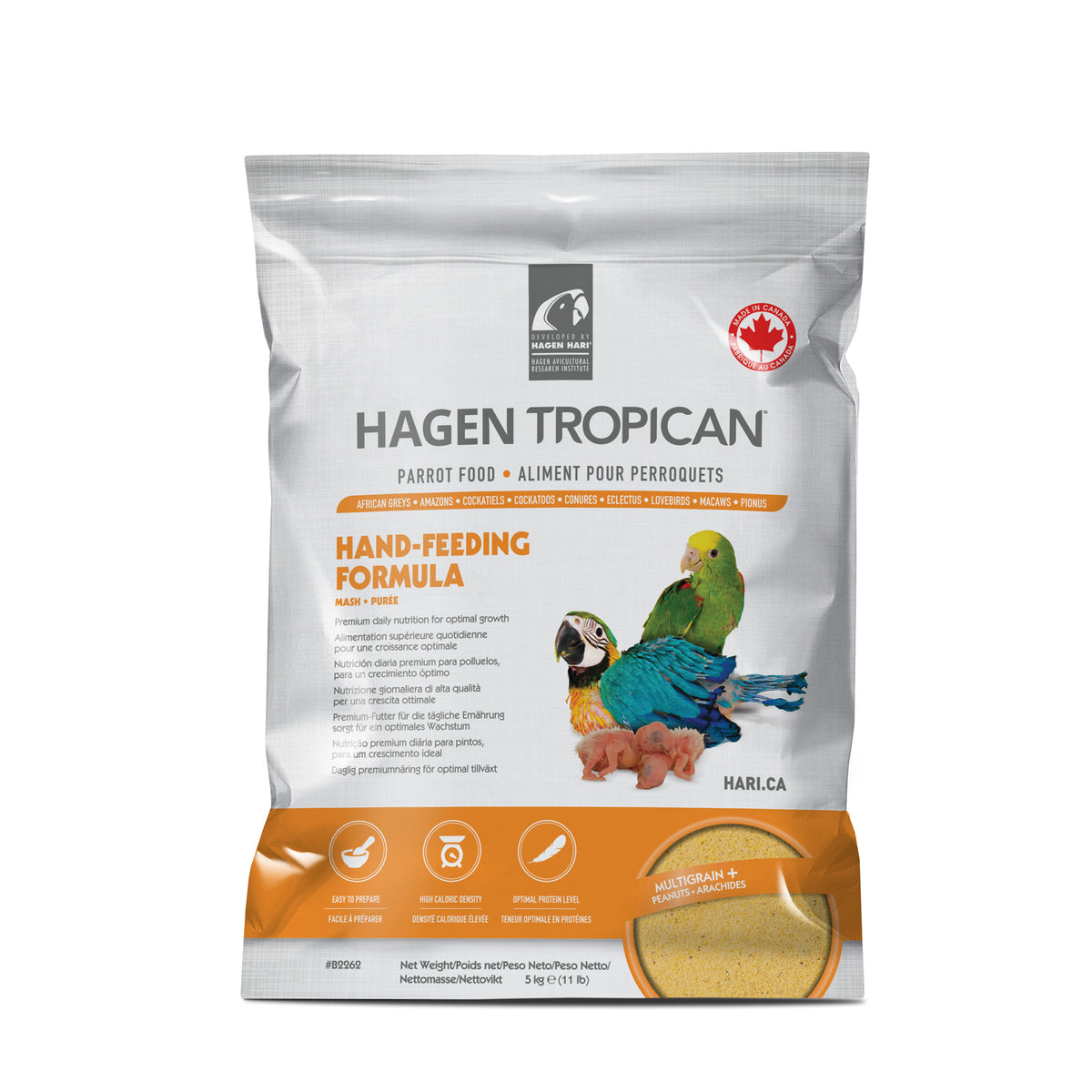 Aliment Hand-Feeding Tropican pour le nourrissage à la main, 5 kg (11 lb) - La niche&amp;moi
