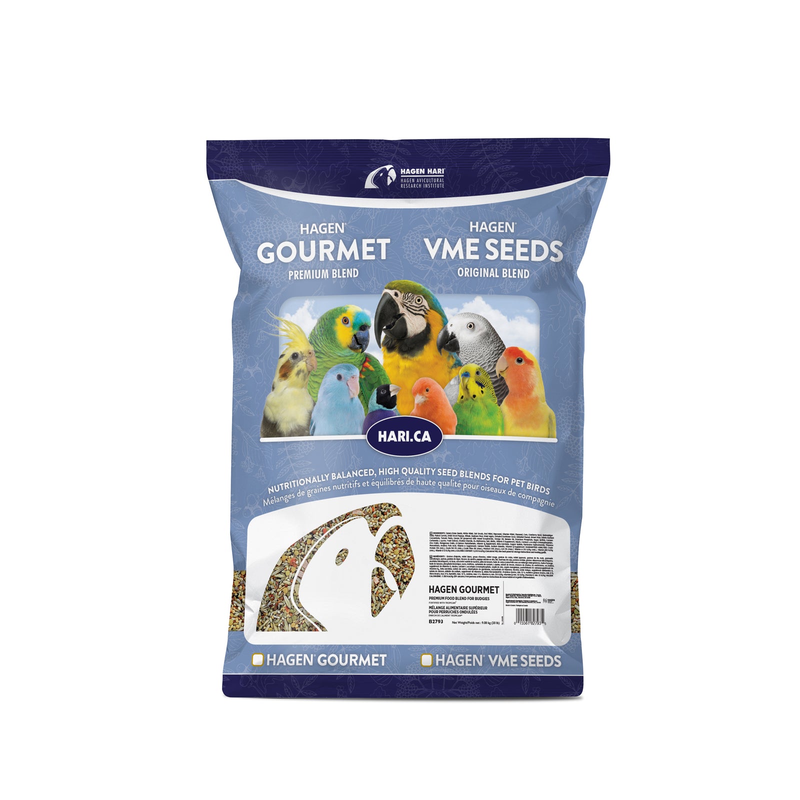 Mélange Gourmet HARI de qualité supérieure pour perruches ondulées, 9,1 kg (20lb) - La niche&moi