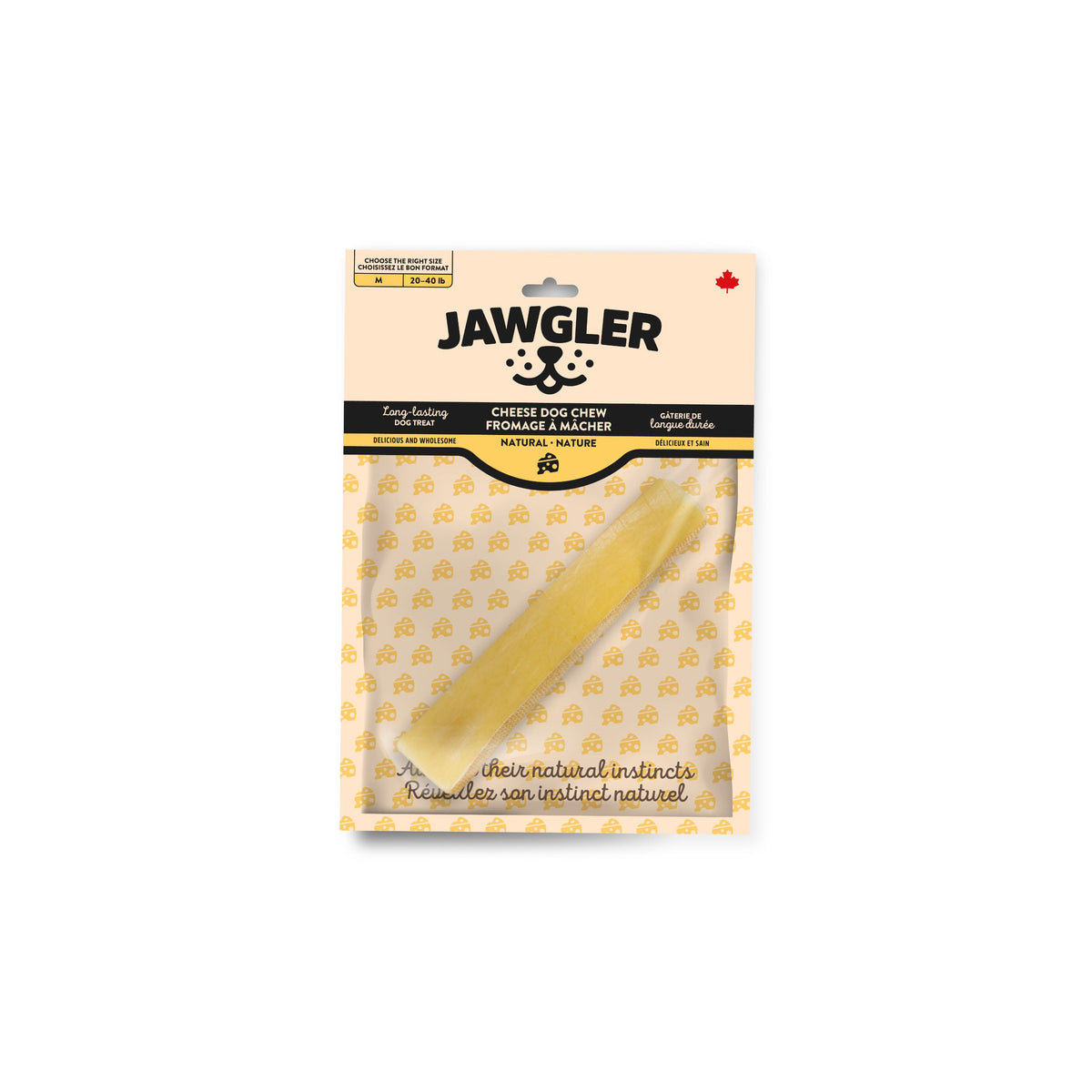 Jawgler Gâterie De Fromage à Mâcher - Nature, Moyen 85g - La niche&amp;moi