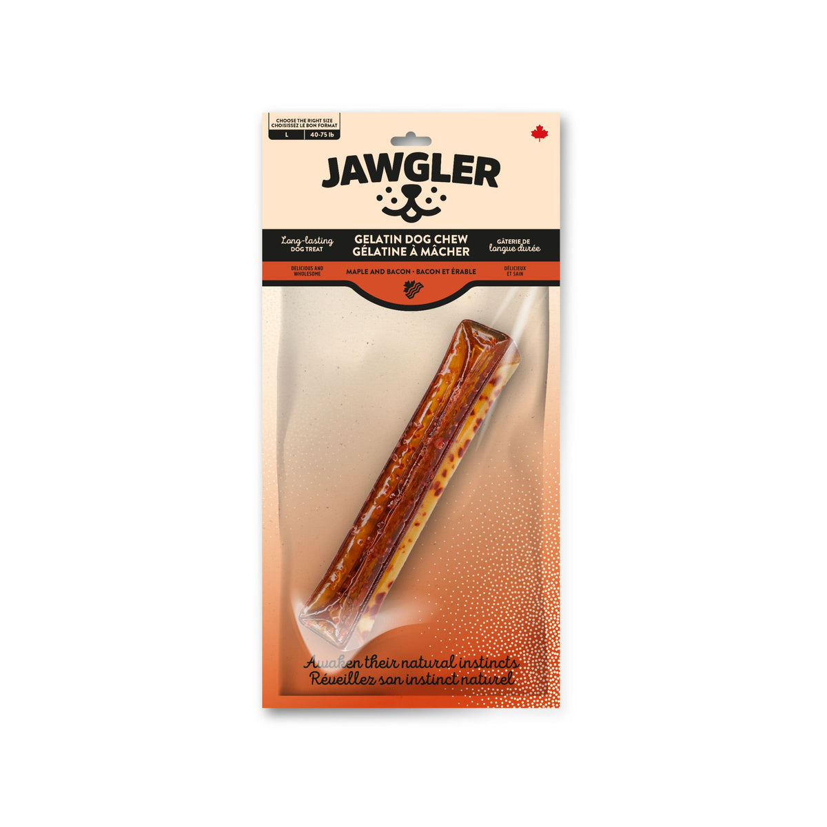 Jawgler Gâterie De Gélatine à Mâcher - Bacon &amp; érable, Grand - La niche&amp;moi