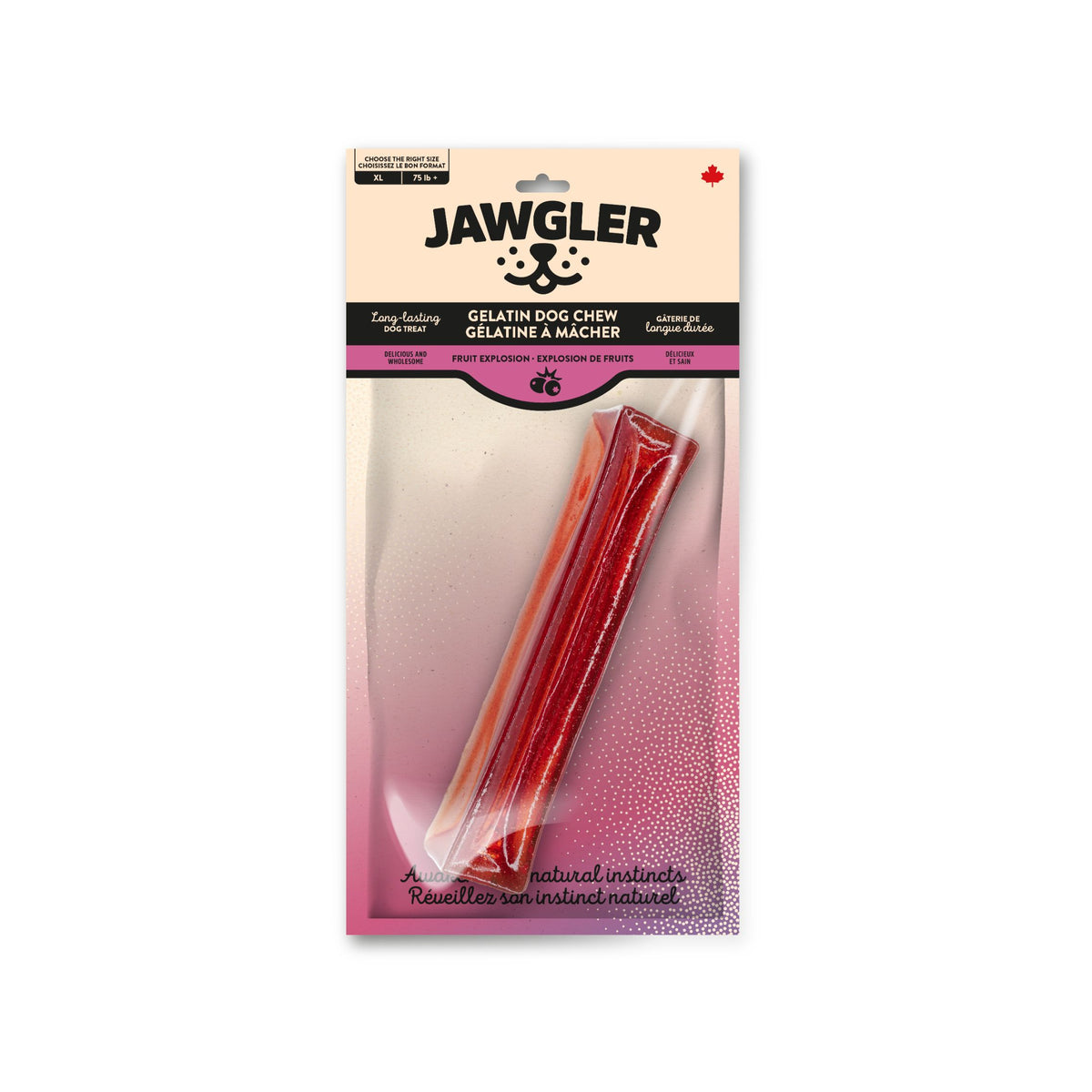 Jawgler Gâterie De Gélatine à Mâcher - Explosion De Fruits, Très Grand - La niche&amp;moi