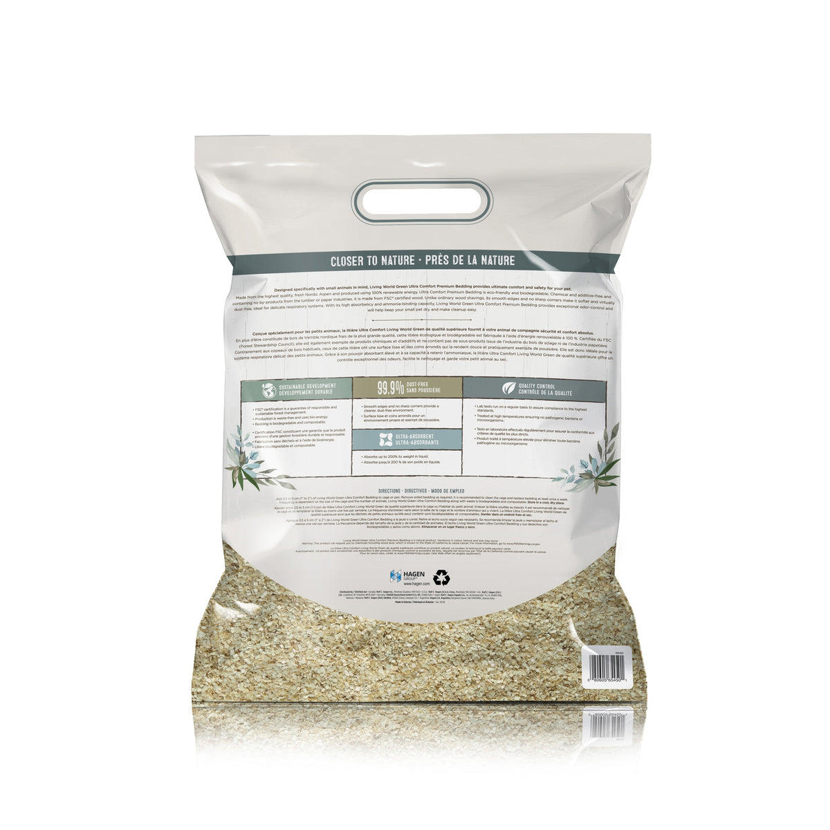 Litière Ultra Comfort Living World Green de qualité supérieure, 10 L - La niche&amp;moi