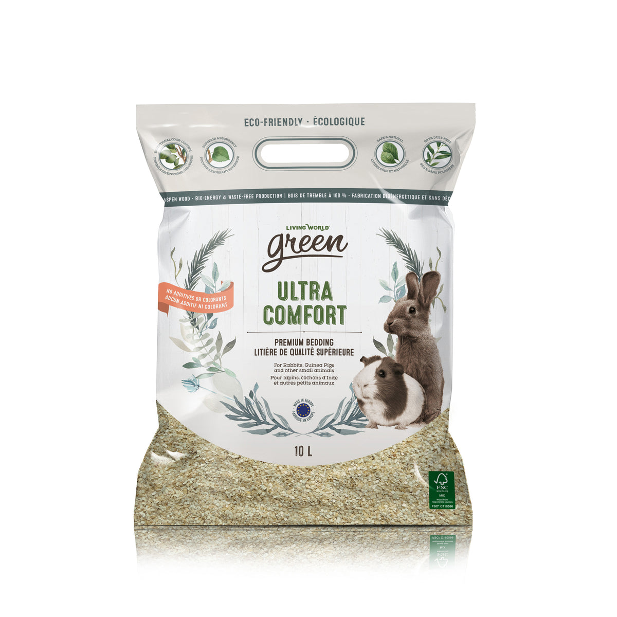 Litière Ultra Comfort Living World Green de qualité supérieure, 10 L - La niche&amp;moi