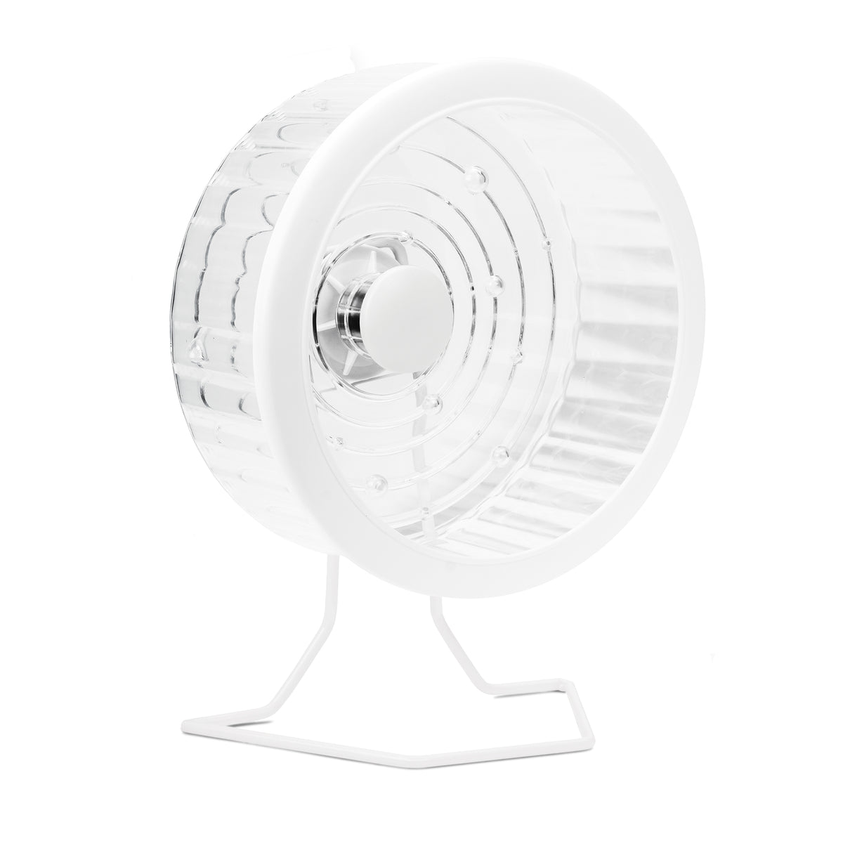Roue d’exercice SPRINT 2 Living World, blanche avec support en métal, moyenne, 21,5 cm - La niche&amp;moi