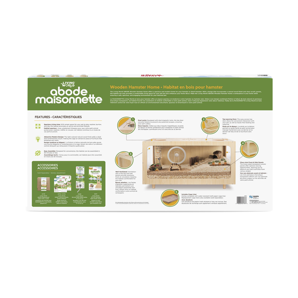 Habitat MAISONNETTE Living World pour hamster, 80 x 40 x 47 cm - La niche&amp;moi
