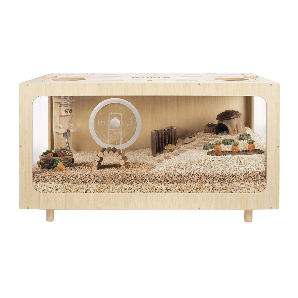 Habitat MAISONNETTE Living World pour hamster, 80 x 40 x 47 cm - La niche&amp;moi
