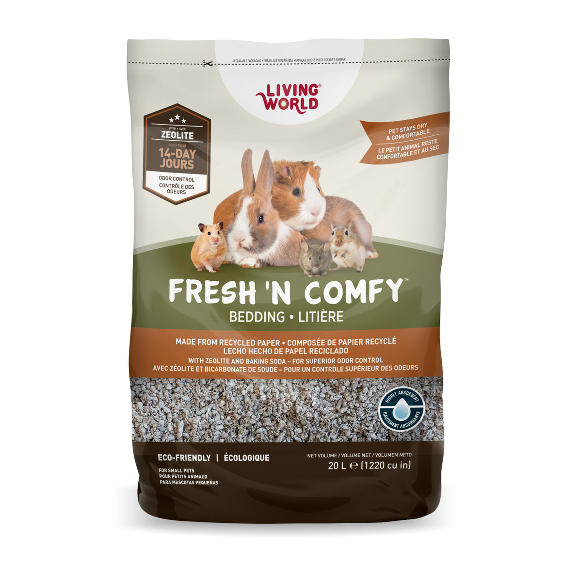 Litière Fresh 'N Comfy Living World, brune - La niche&amp;moi