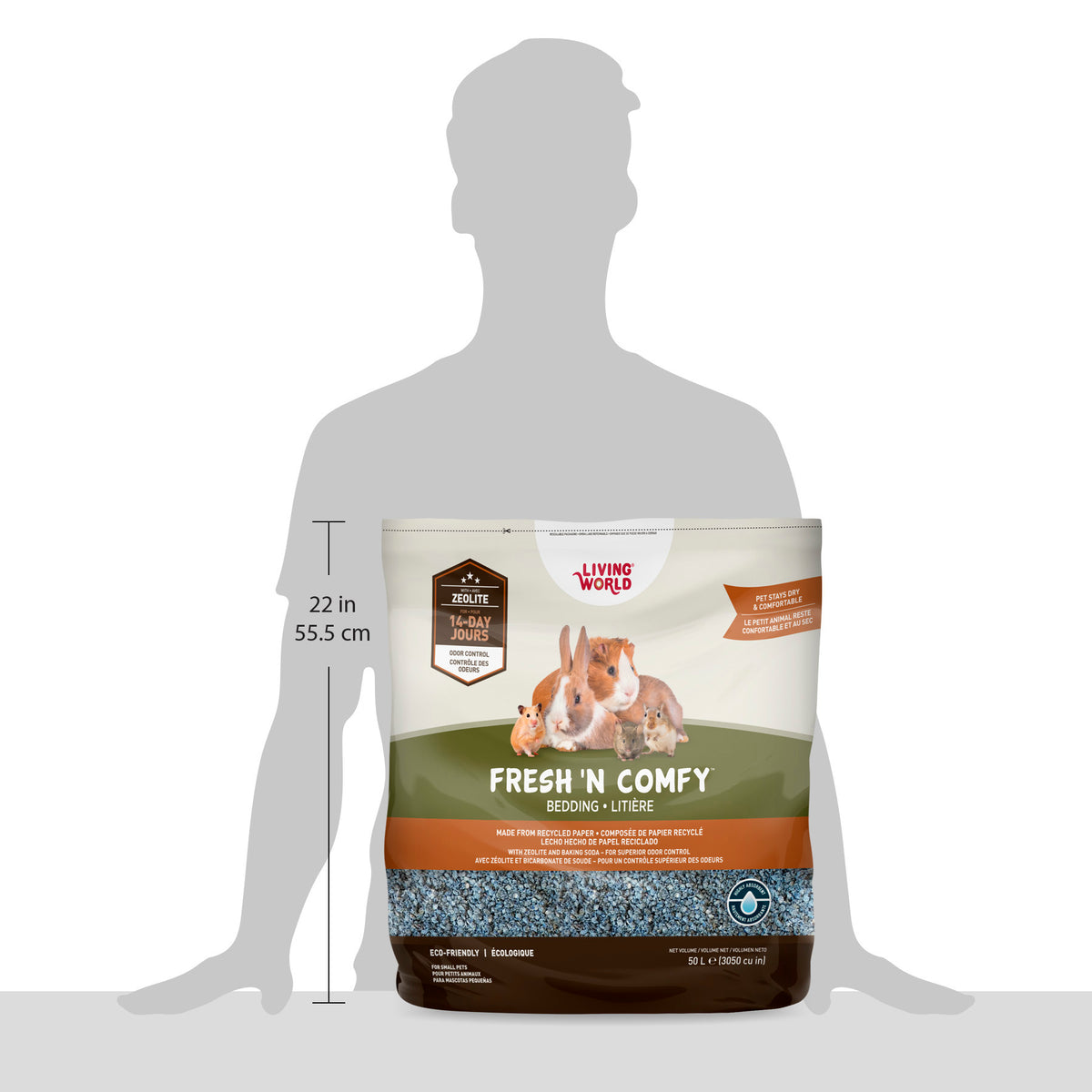 Litière Fresh ’N Comfy Living World, bleue, 50 L - La niche&amp;moi