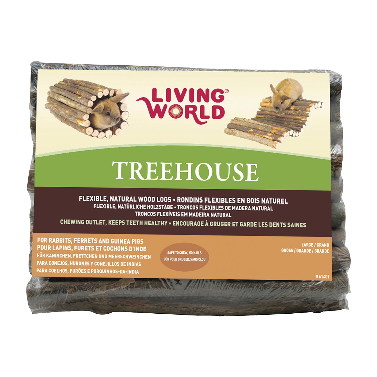 TreeHouse Living World, rondins de vrai bois, Grand - La niche&moi