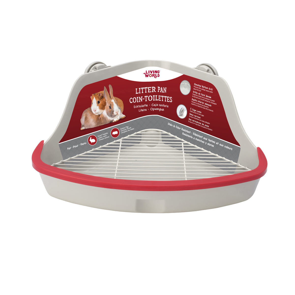 Coin-toilettes Living World pour petits animaux, gris, petit, L. 32 x l. 22 x H. 14,5 cm (12,5 x 8,6 x 5,7 po) - La niche&amp;moi