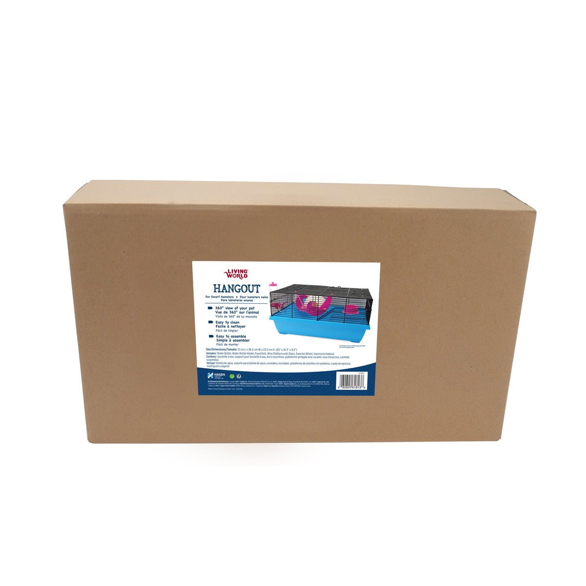 Cage Living World pour hamsters nains, Hangout, L. 51 x l. 36,5 x H. 23,5 cm (20 x 14,3 x 9,2 po) - La niche&amp;moi