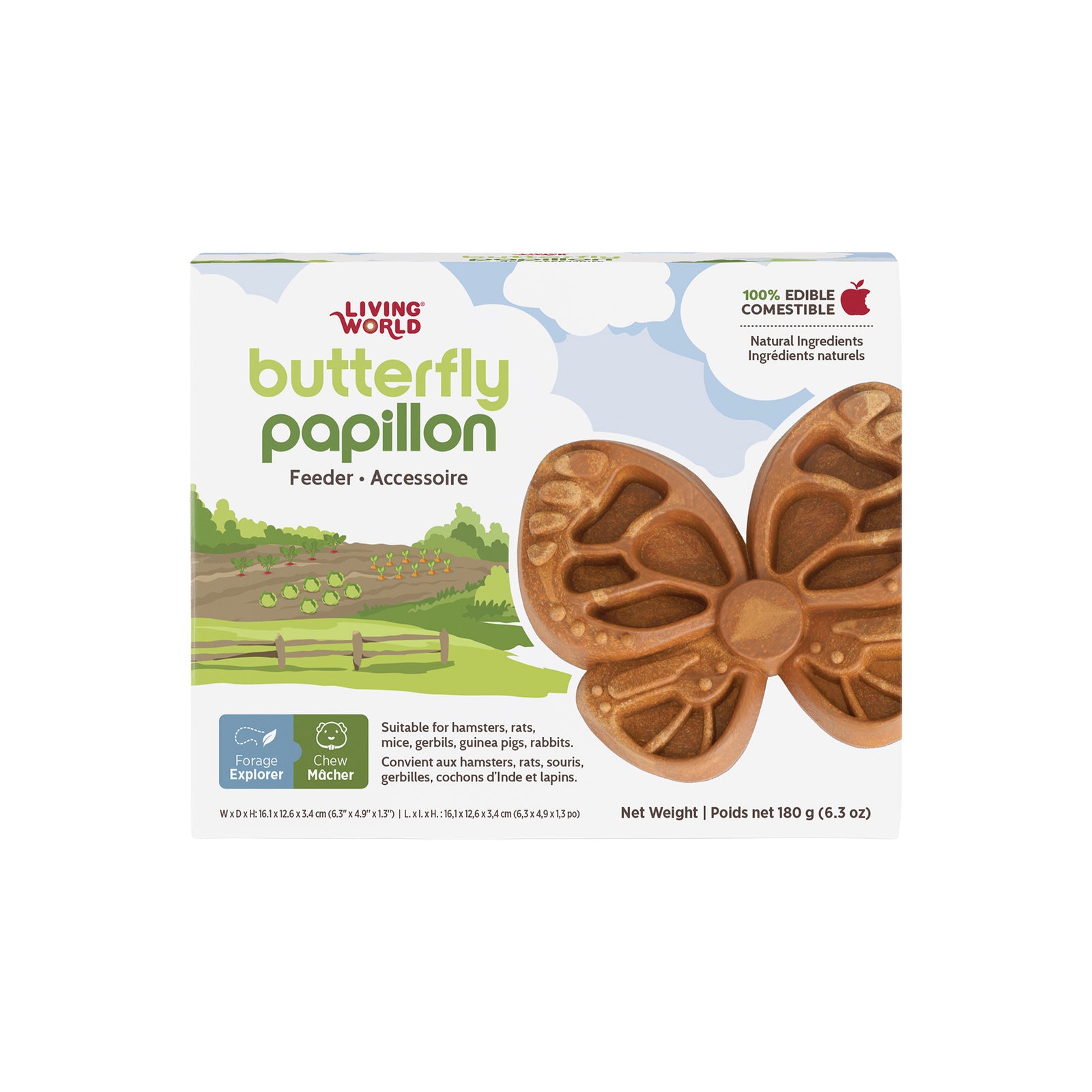 Accessoire de nourrissage comestible Living World, Papillon, orange, 180 g (6,3 oz) - La niche&moi