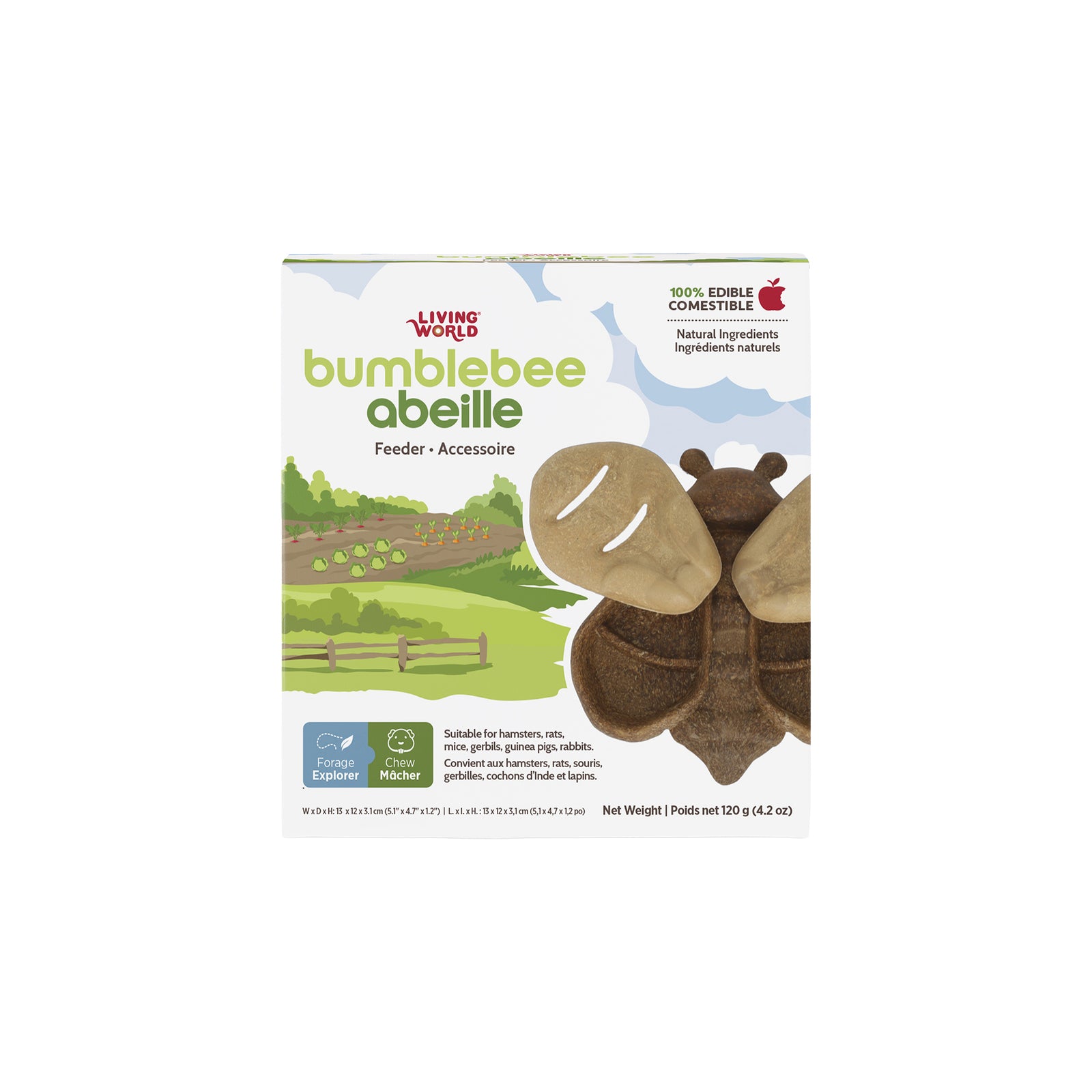 Accessoire de nourrissage comestible Living World, Abeille, brun, 120 g (4,2 oz) - La niche&moi