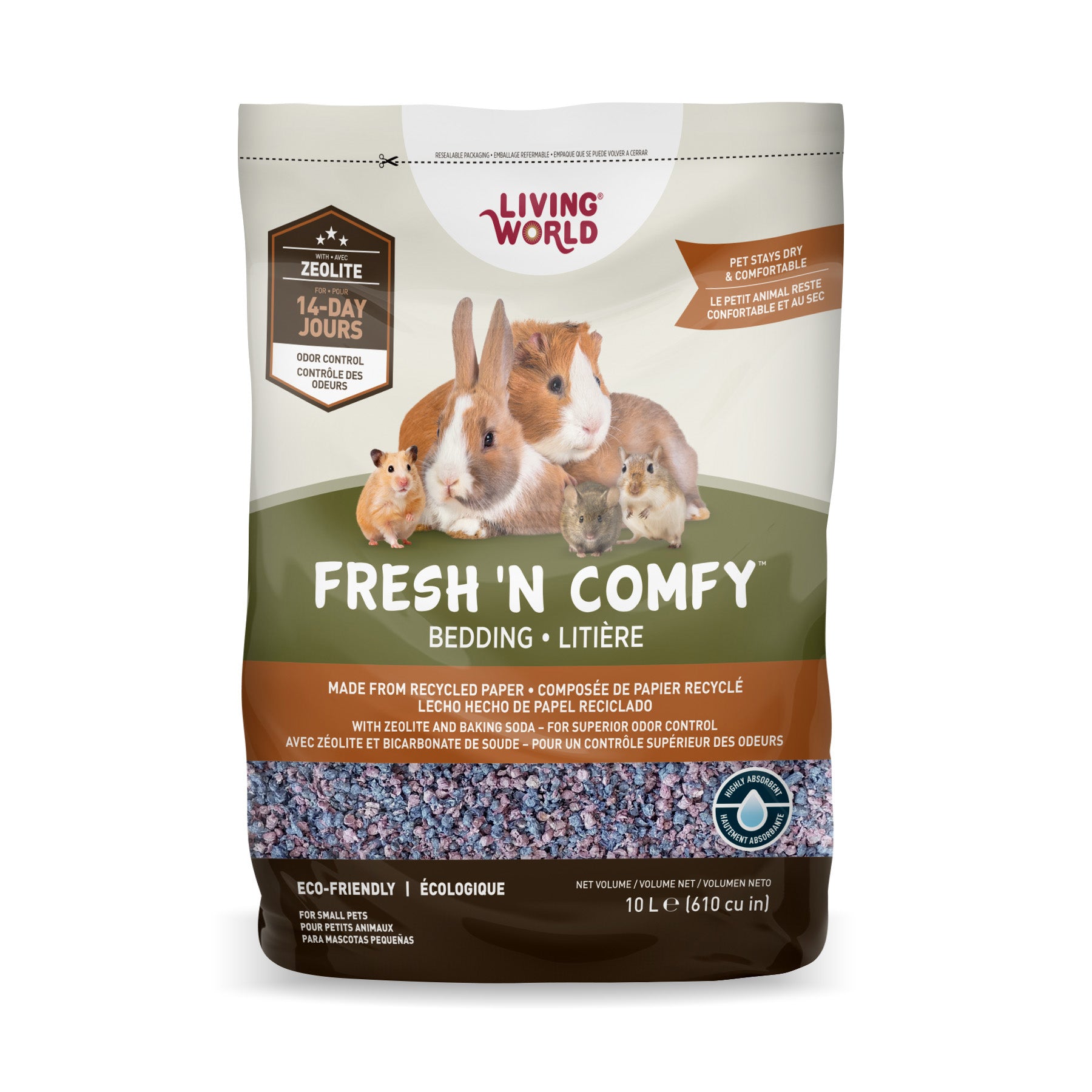 Litière Fresh ’N Comfy Living World, confetti, 10 L