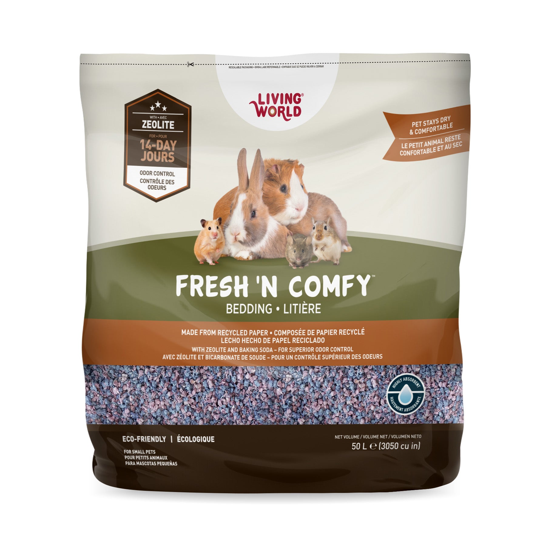 Litière Fresh ’N Comfy Living World, confetti, 50 L