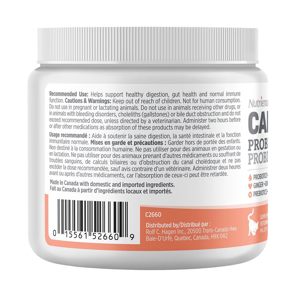 Suppléments Nutrience Care pour chats, Probiotique+, 180 g