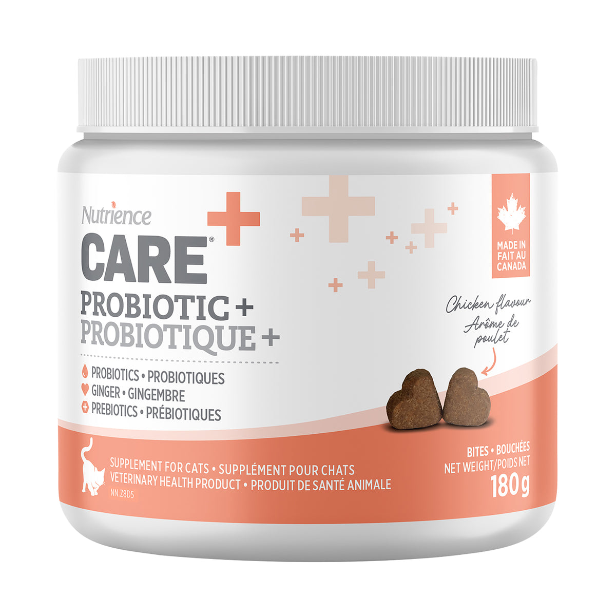 Suppléments Nutrience Care pour chats, Probiotique+, 180 g