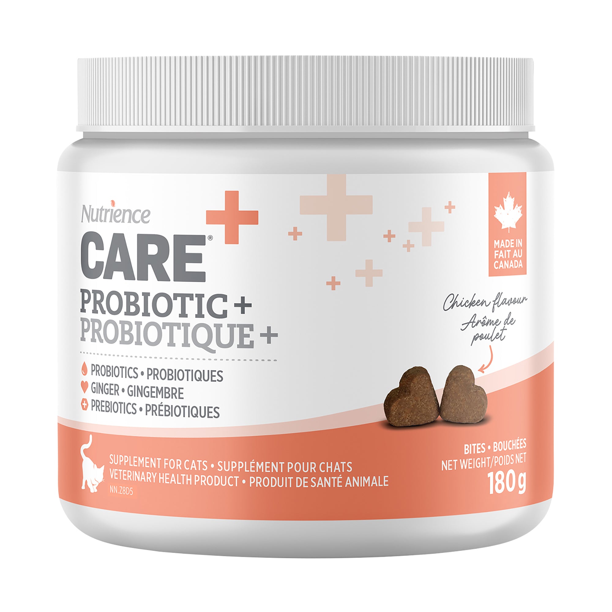 Suppléments Nutrience Care pour chats, Probiotique+, 180 g