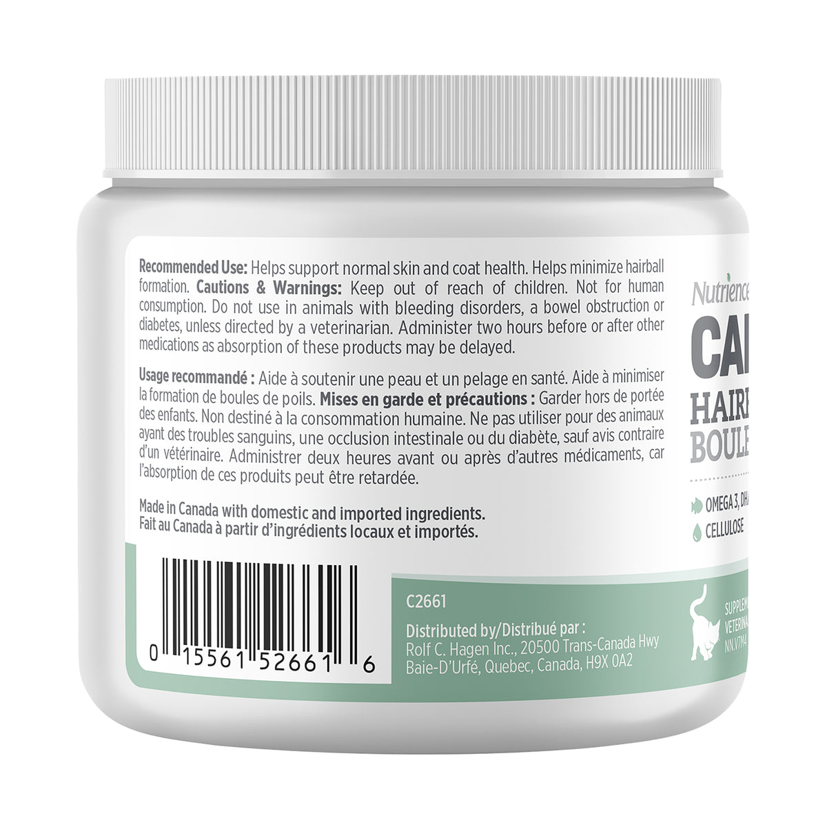 Suppléments Nutrience Care pour chats, Boules de poils+, 180 g