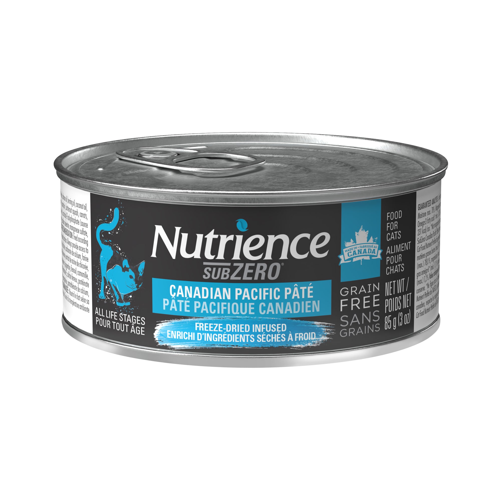Aliment Subzero Nutrience Sans grains Pâté pour chats adultes, formulation Pacifique canadien, 85 g (3 oz)