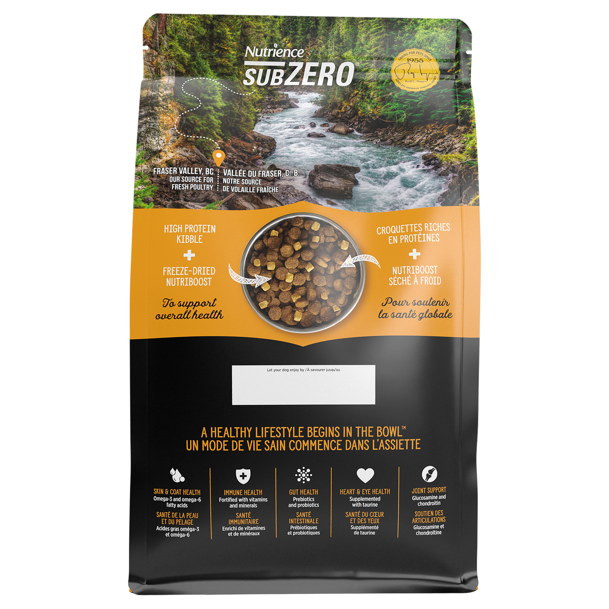 Nutrience SubZero Sans grains pour chiens de grande race, Vallée du Fraser, 10 kg - La niche&amp;moi
