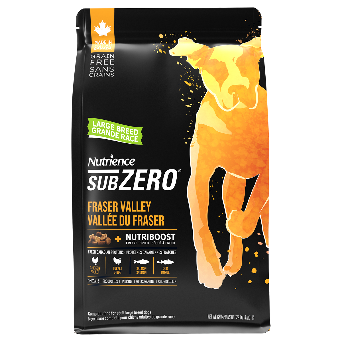 Nutrience SubZero Sans grains pour chiens de grande race, Vallée du Fraser, 10 kg - La niche&amp;moi