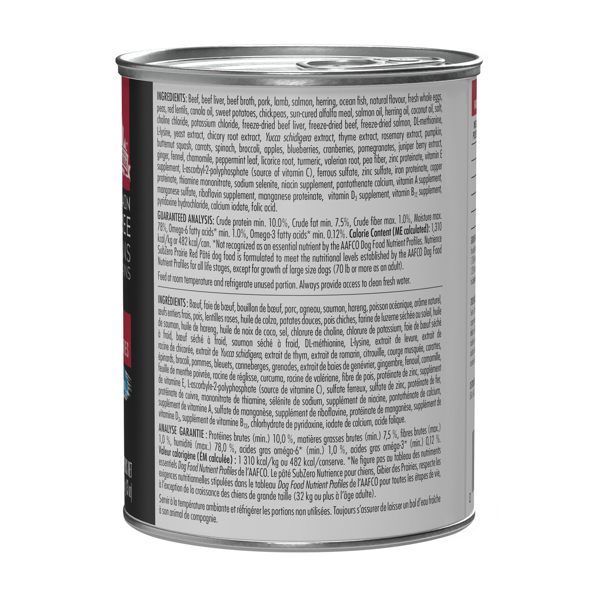 Aliment Subzero Nutrience Sans grains Pâté pour chiens adultes, formulation Gibier des Prairies, 369 g (13 oz) - La niche&amp;moi