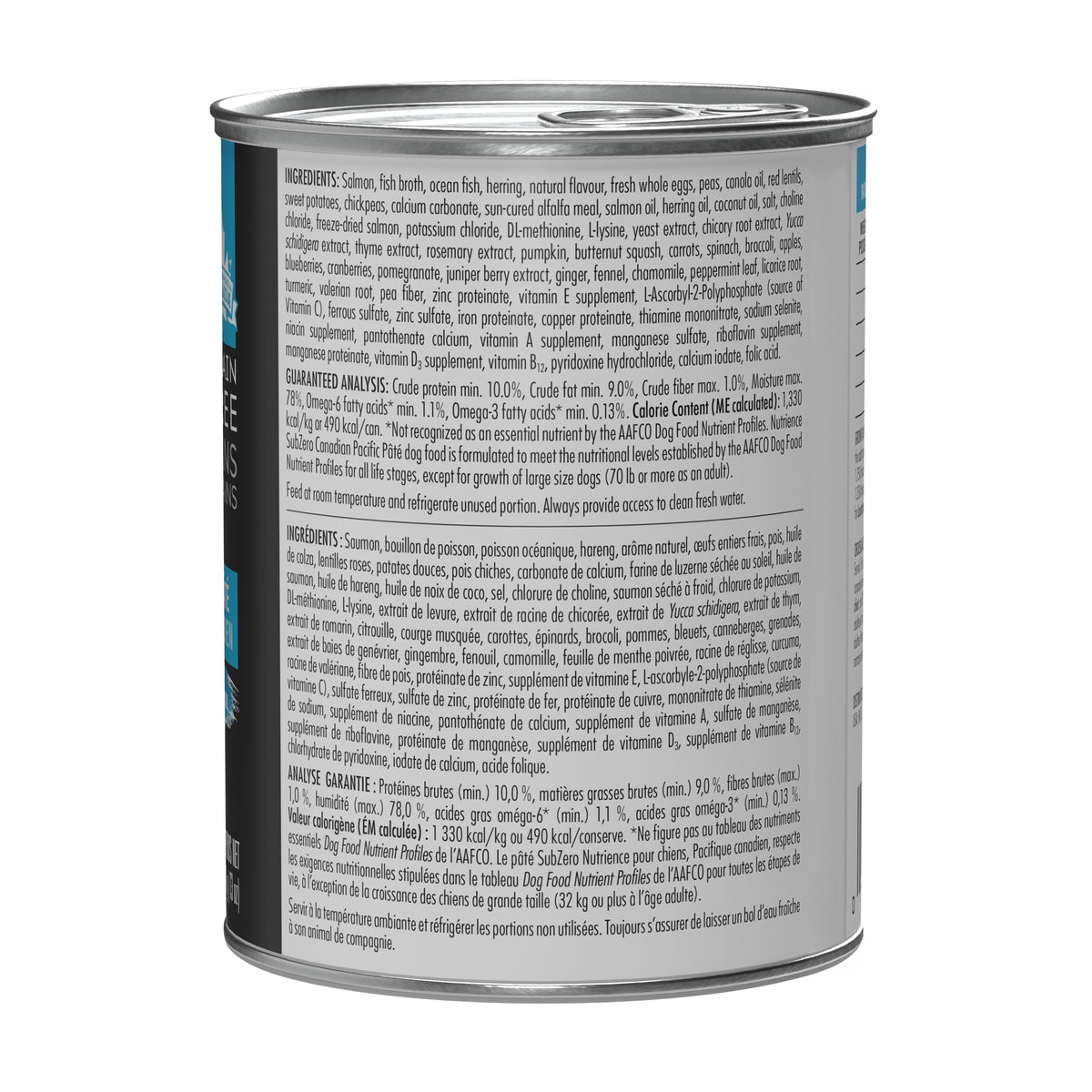 Aliment Subzero Nutrience Sans grains Pâté pour chiens adultes, formulation Pacifique canadien, 369 g (13 oz) - La niche&amp;moi