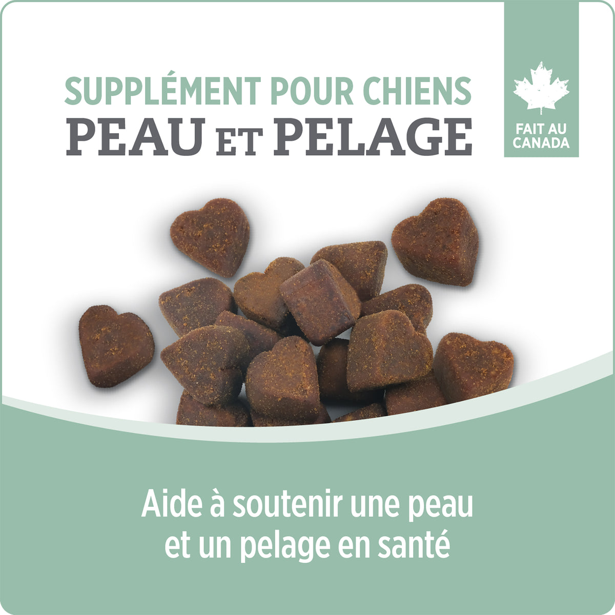 Suppléments Nutrience Care pour chiens, Peau et pelage, 100 bouchées tendres, 400 g - La niche&amp;moi