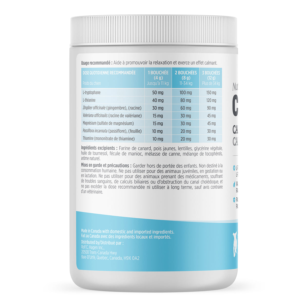 Suppléments Nutrience Care pour chiens, Calmant, 100 bouchées tendres, 400 g - La niche&amp;moi