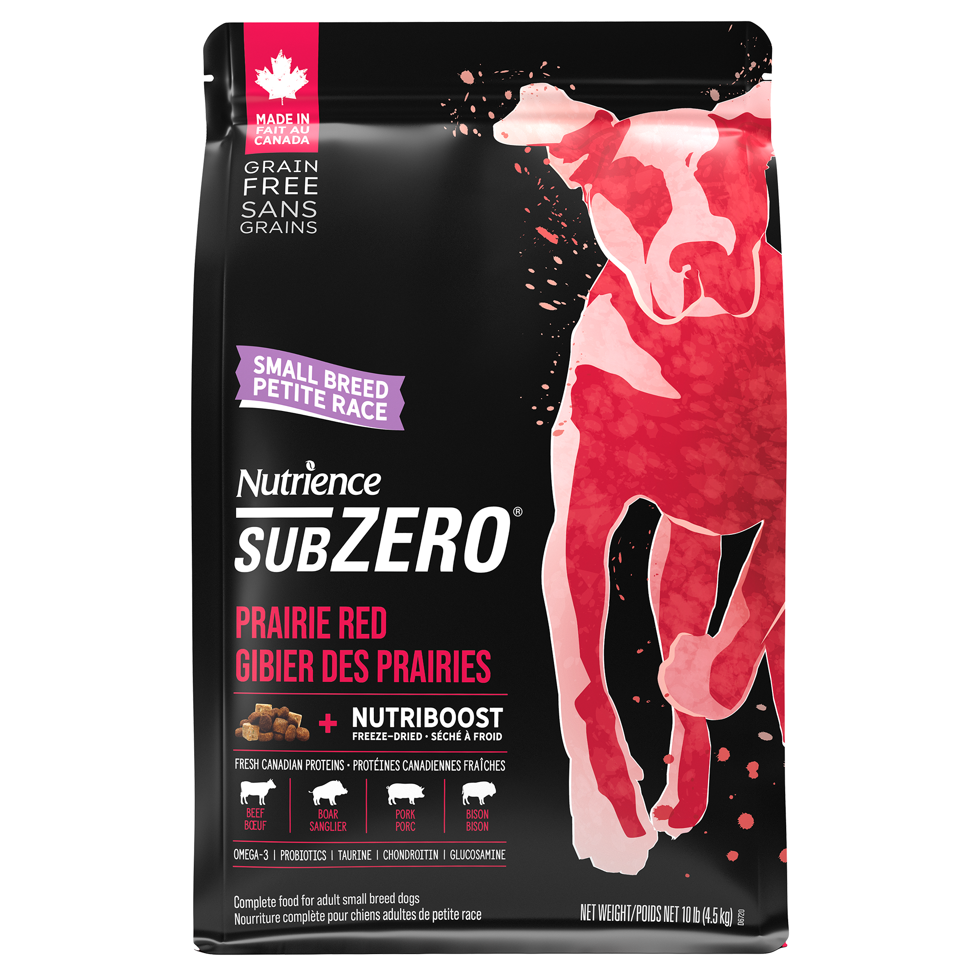 Nutrience SubZero pour chiens de petite race, Gibier des Prairies, 4,5 kg