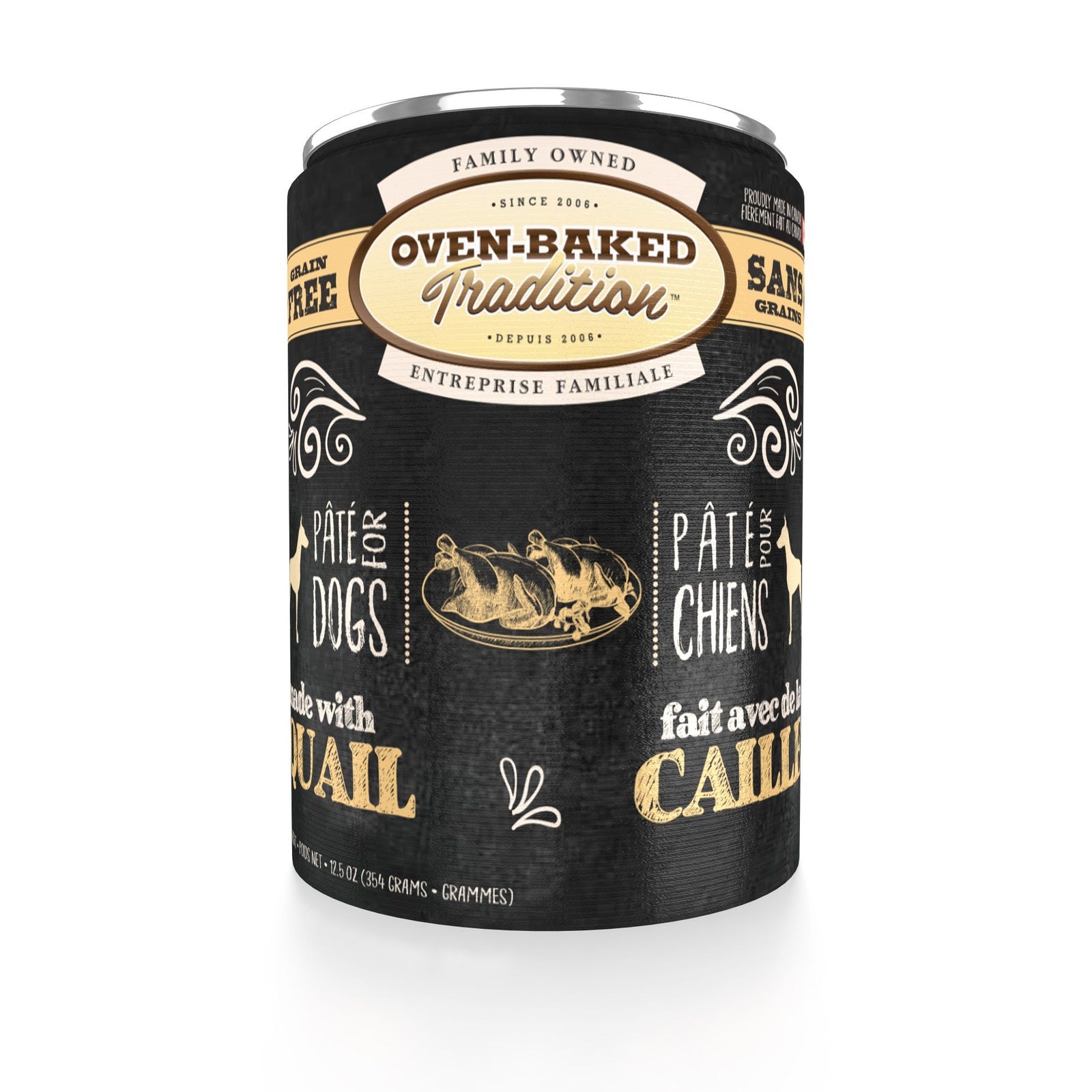 Obt Nourriture En Conserves Pour Chien, Pâté De Caille 12.5oz - La niche&moi