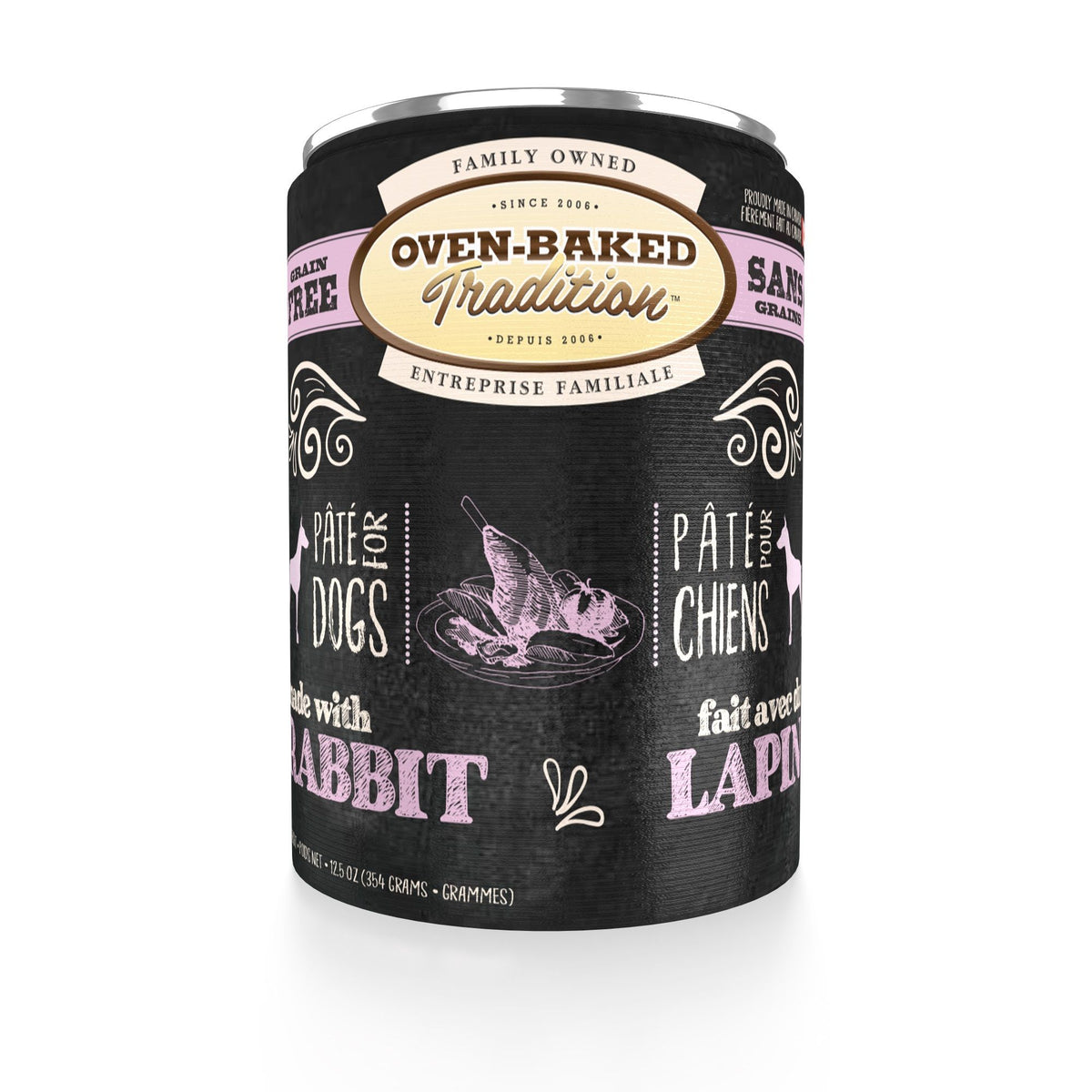 Obt Nourriture En Conserves Pour Chien, Pâté De Lapin 12.5oz - La niche&amp;moi