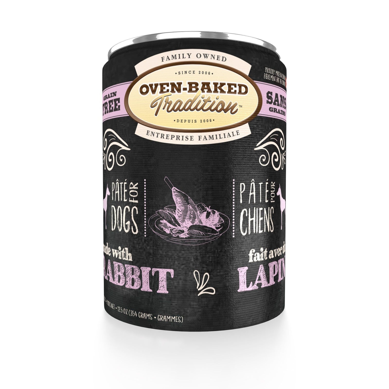 Obt Nourriture En Conserves Pour Chien, Pâté De Lapin 12.5oz - La niche&moi