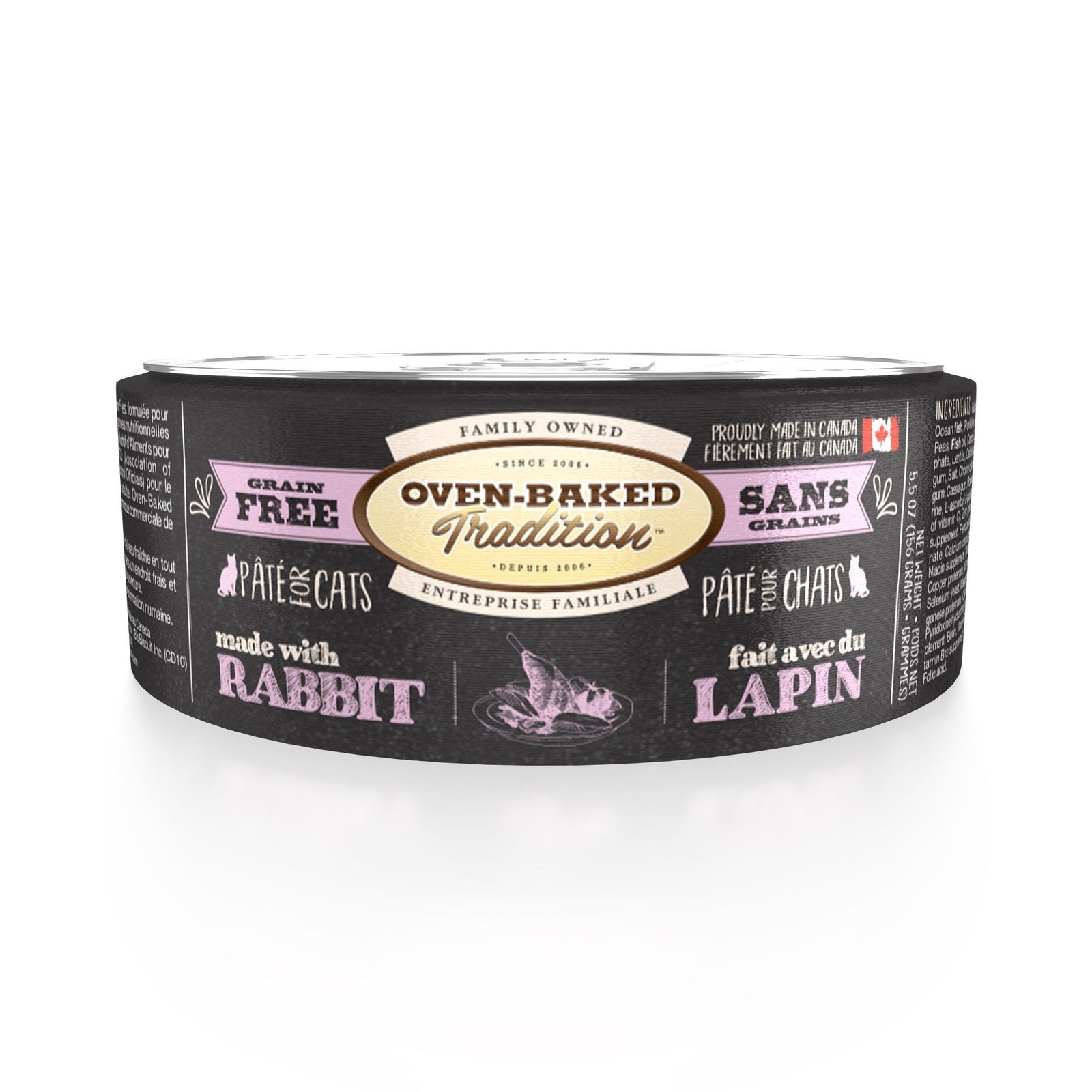 Pâté Sans Grains Oven-Baked Tradition Pour Chat Adulte – LAPIN 5.5oz - La niche&moi