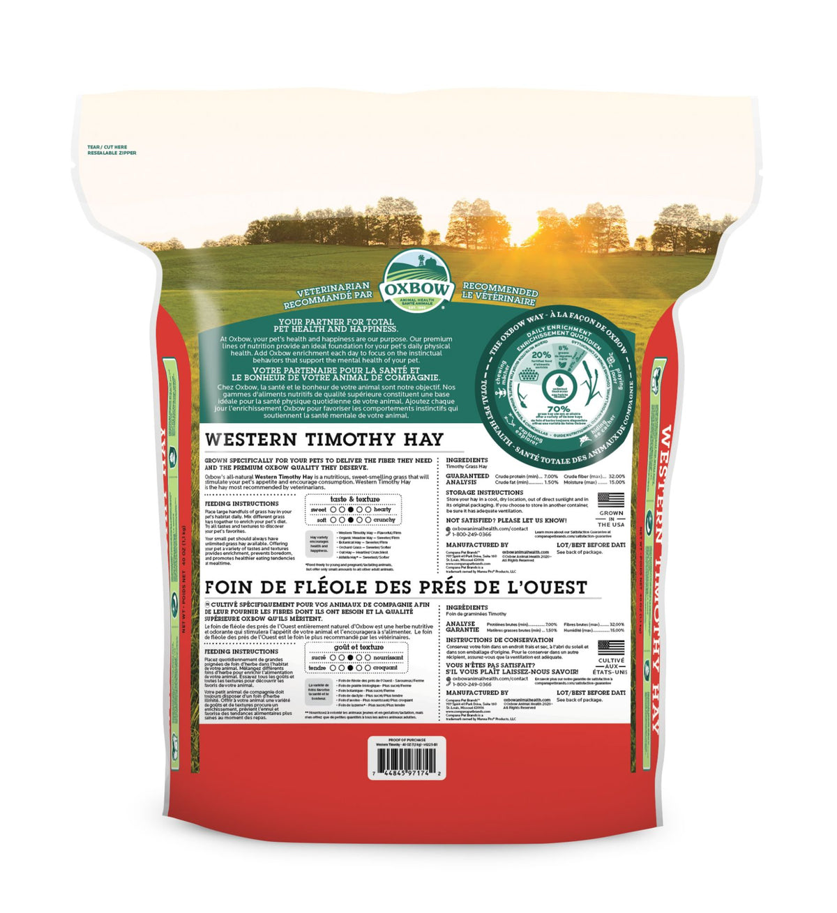 Oxbow Foin Timothy Occidental 40oz - La niche&amp;moi