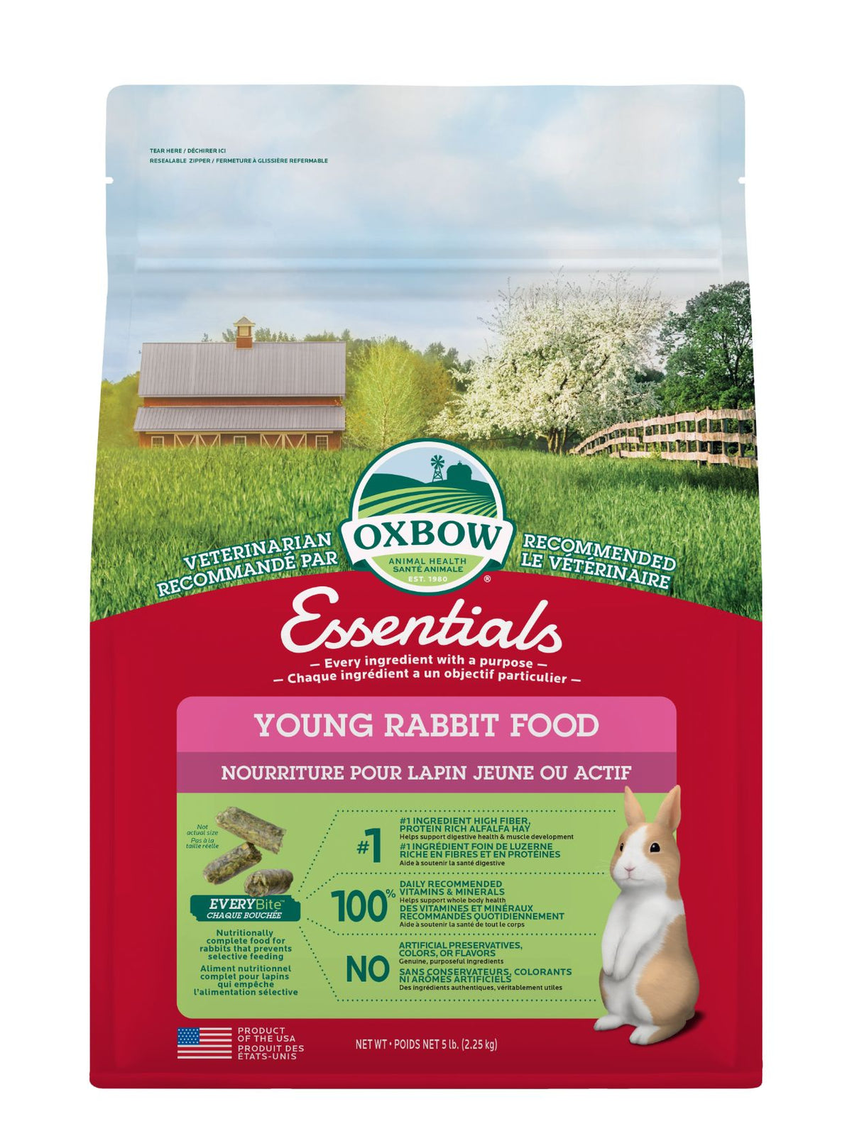 Oxbow Essentials - Nourriture Pour Jeune Lapin 5 Lb - La niche&amp;moi