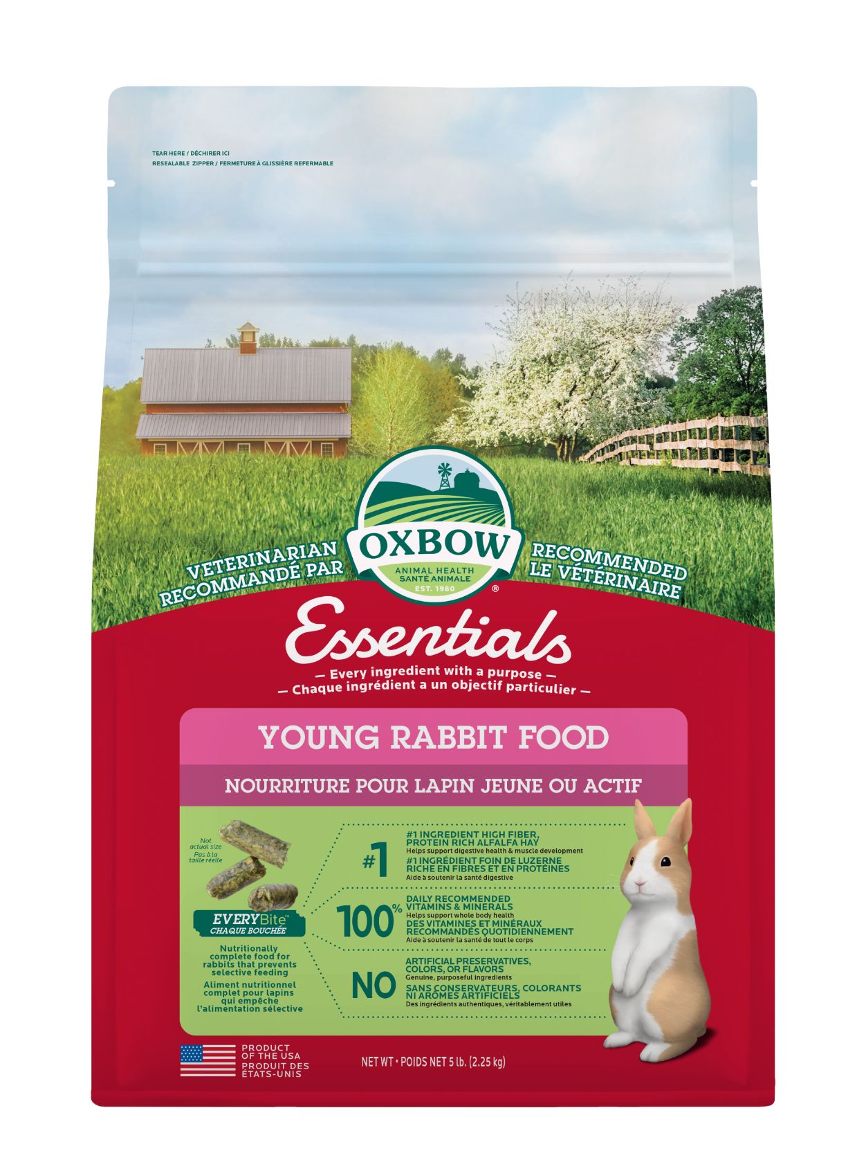 Oxbow Essentials - Nourriture Pour Jeune Lapin 5 Lb - La niche&moi