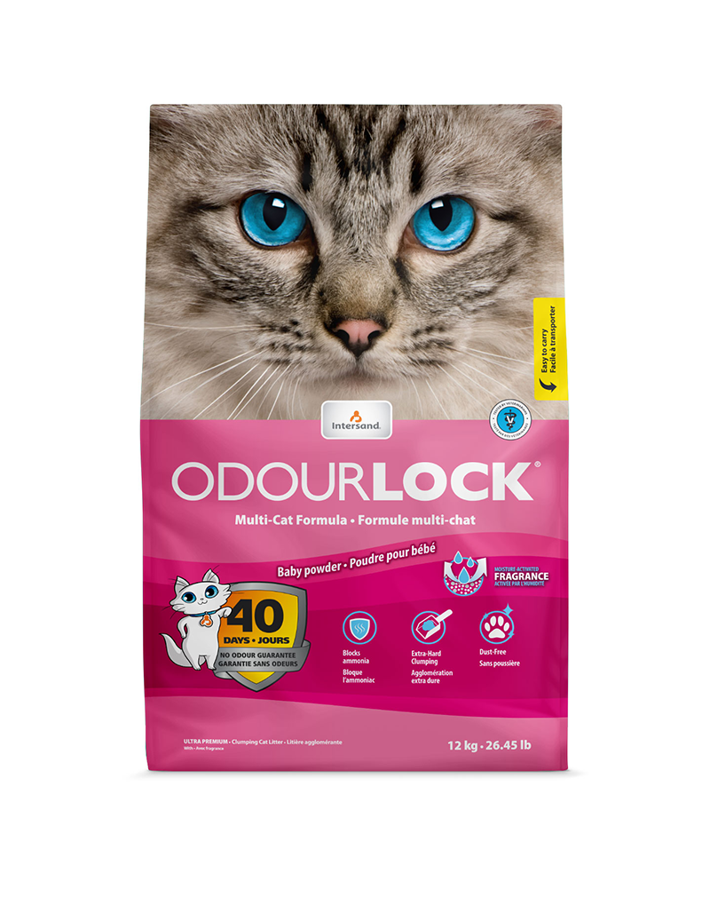 Intersand Odourlock Clumping Cat Litter Baby Powder 12 Kg