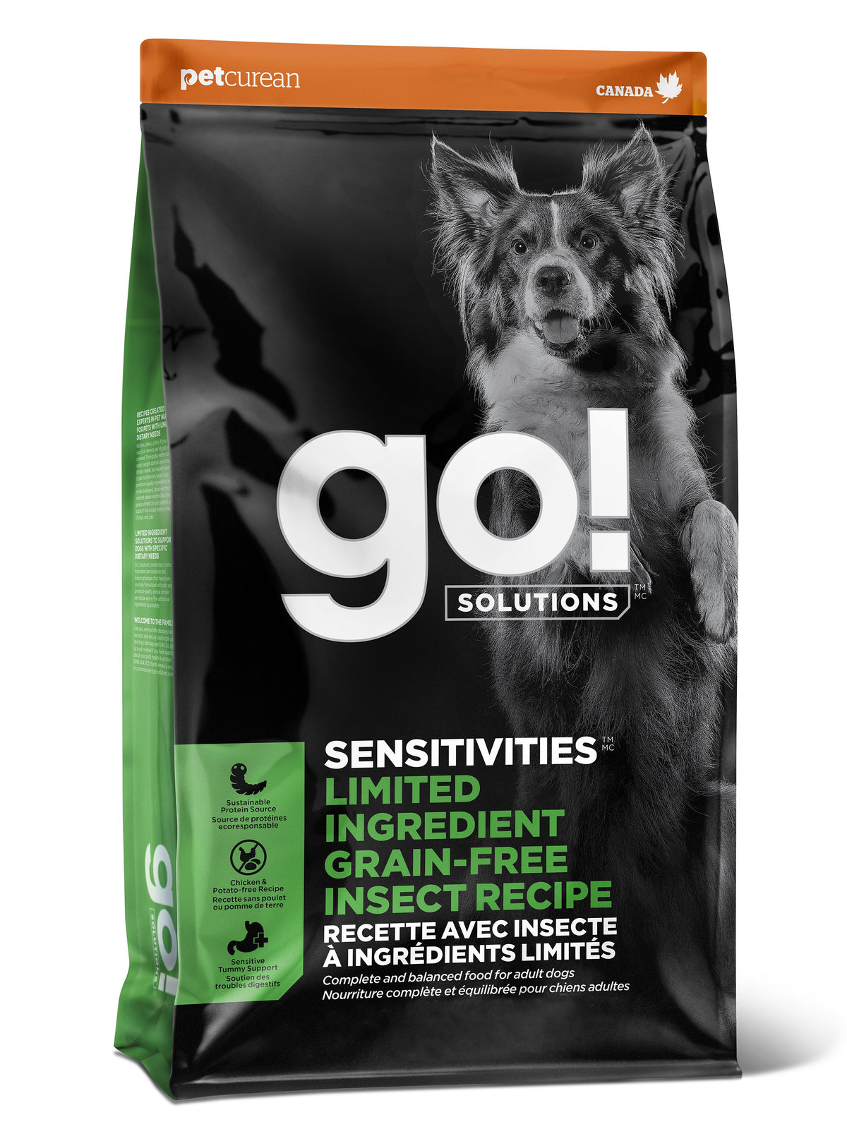 Petcurean Go! Sensitivities Lid Sans Grains Pour Chien Insecte 3.5 Lbs