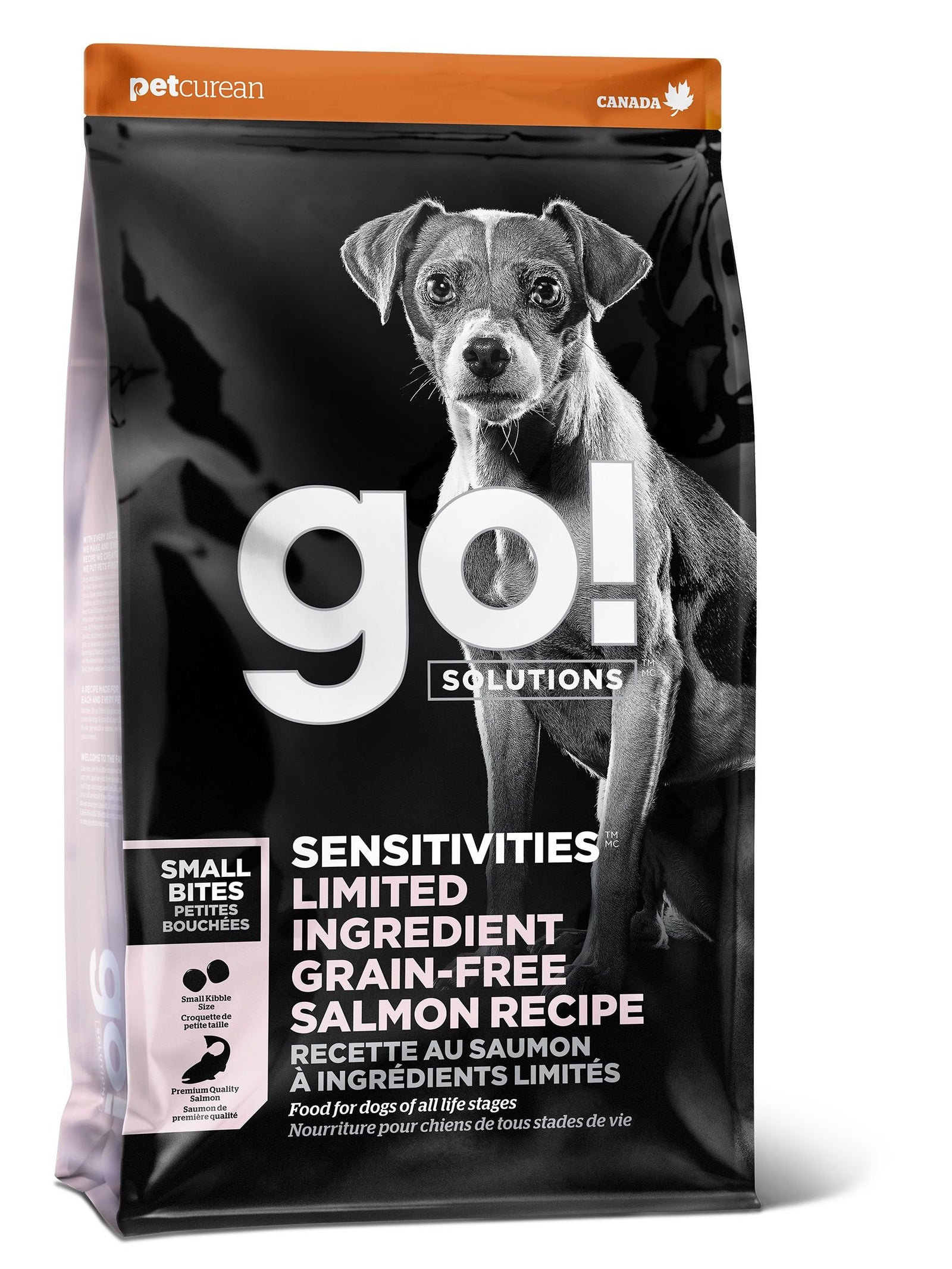 Petcurean Go! Sensitivities Lid Sans Grains Pour Chien Saumon Petites Bouchées 3.5 Lbs