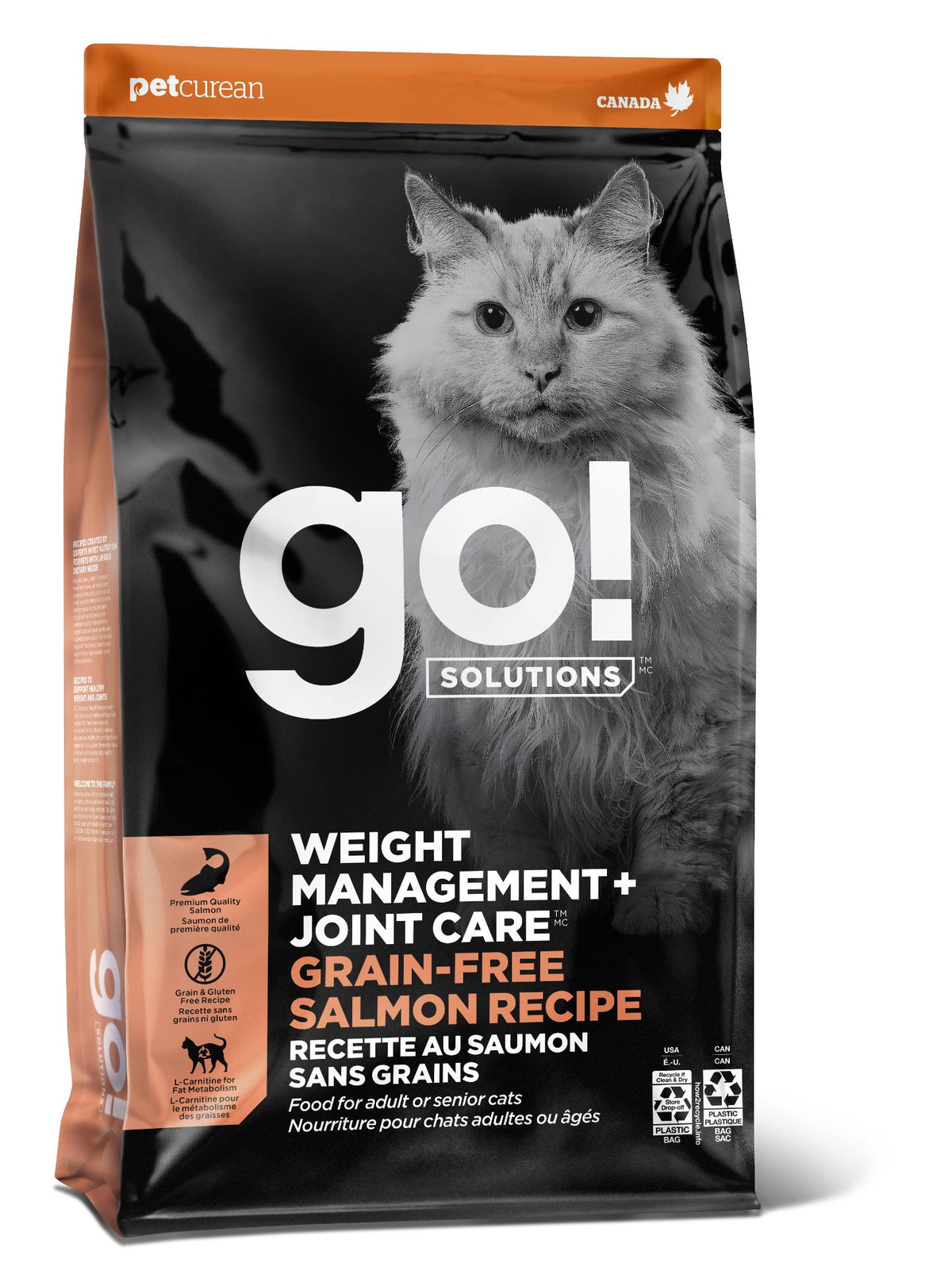 Petcurean Go! Weight Management + Joint Care Grain Free Salmon Recipe For Cat 3 Lbs