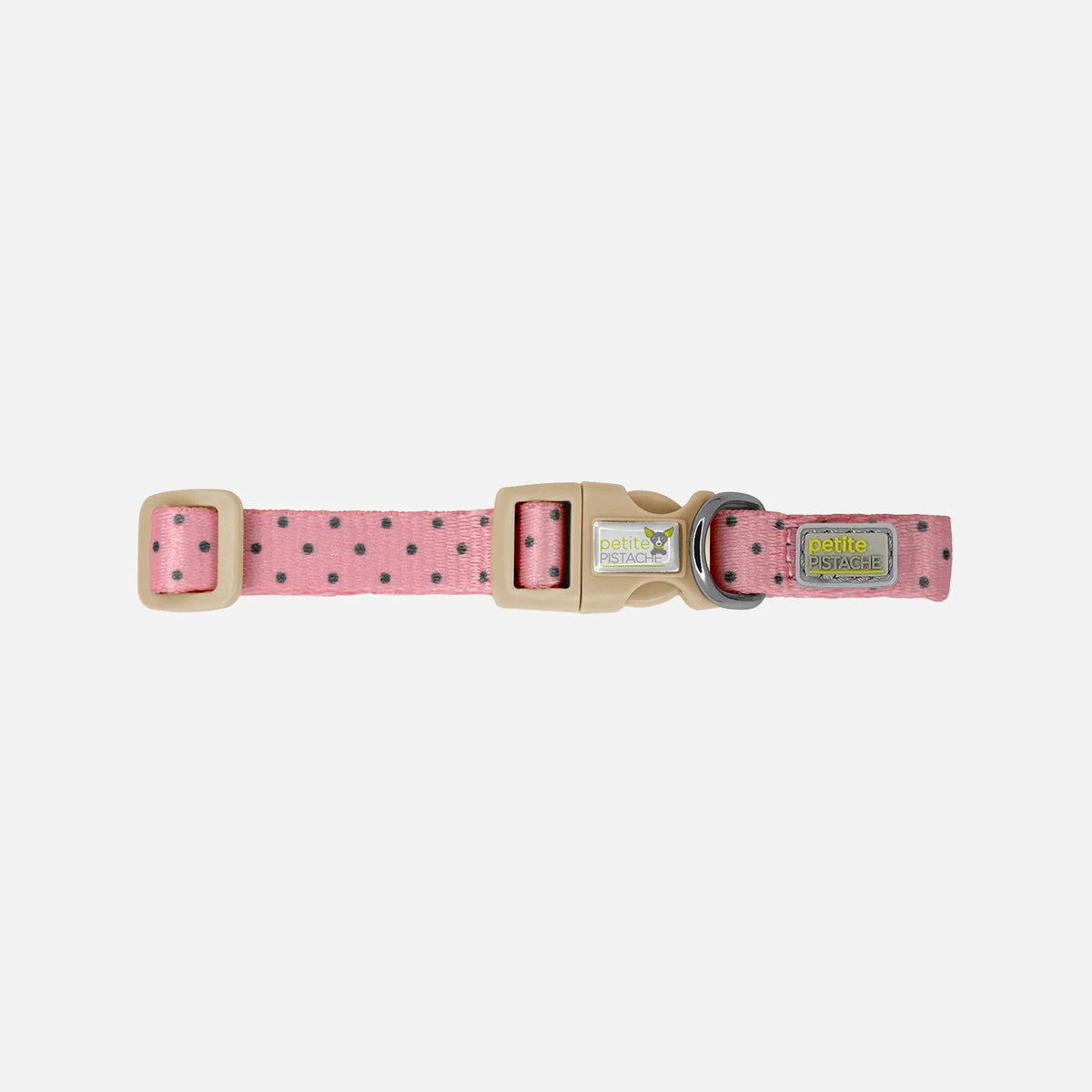 Collier Petite Pistache pour Petits Chiens POLKA DOT ROSE SM - La niche&amp;moi