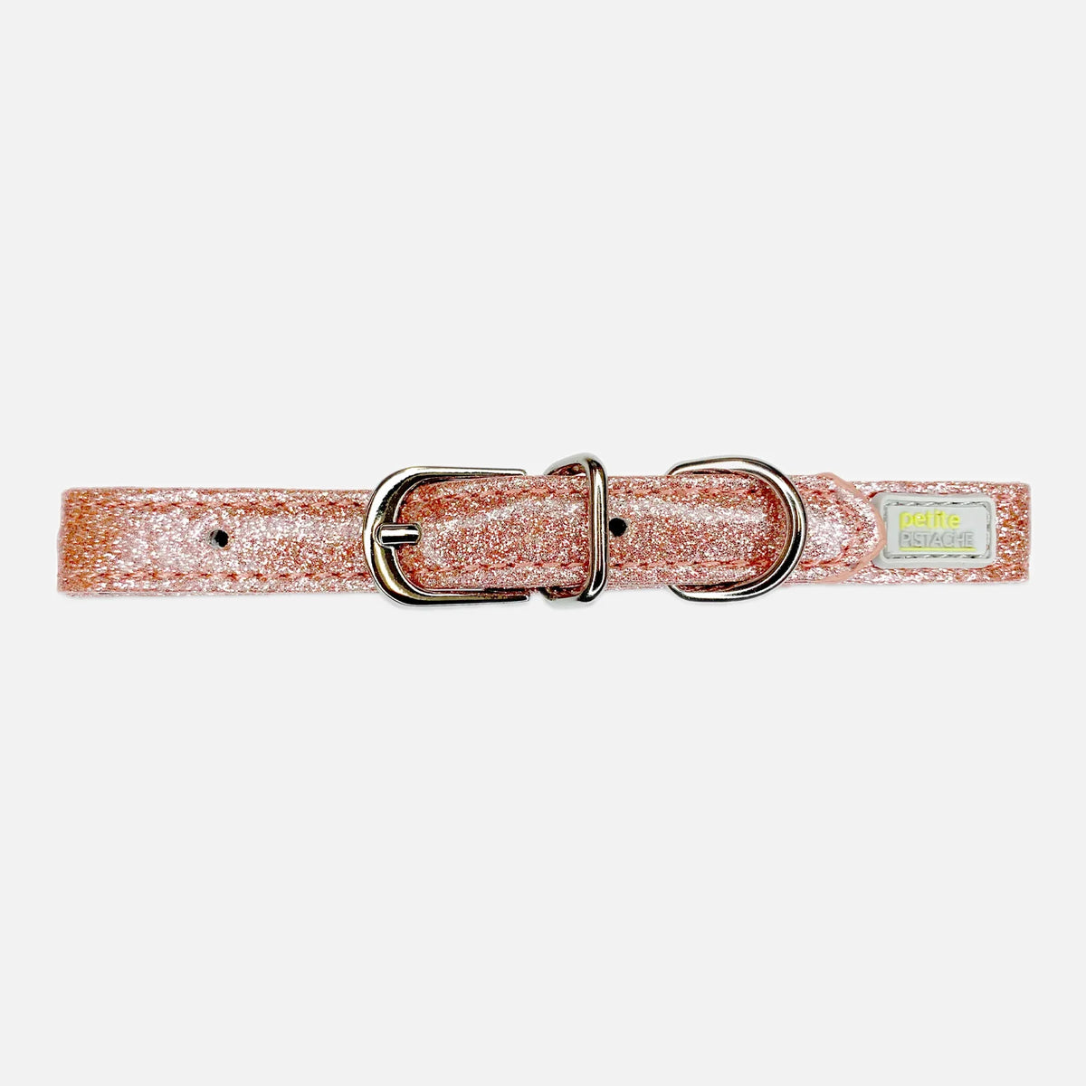 Collier à paillettes Petite Pistache pour très petits chiens ROSE SM - La niche&amp;moi
