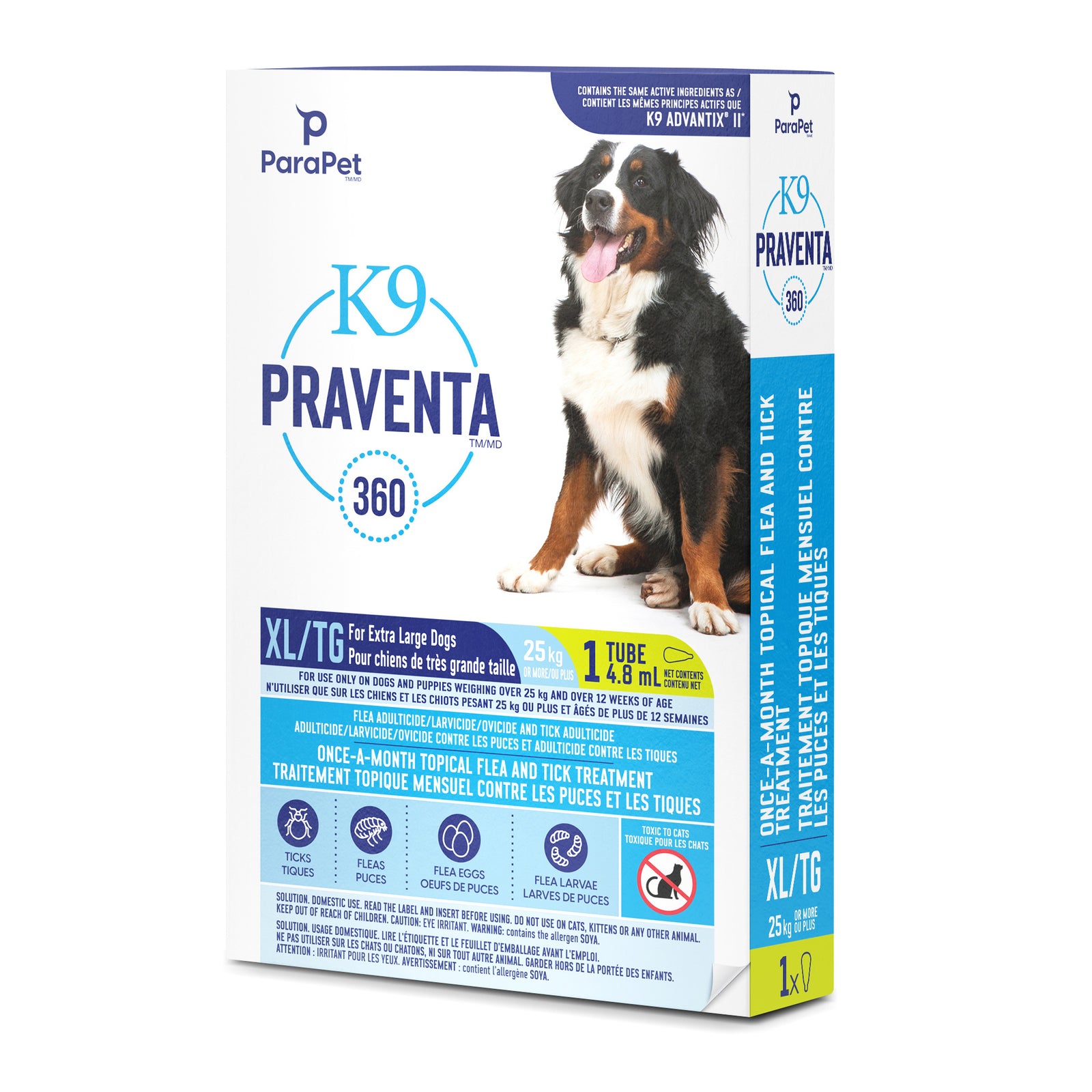 K9 Praventa 360 traitement contre les puces et les tiques pour chiens de très grande taille plus de 25 kg, 1 tube - La niche&moi