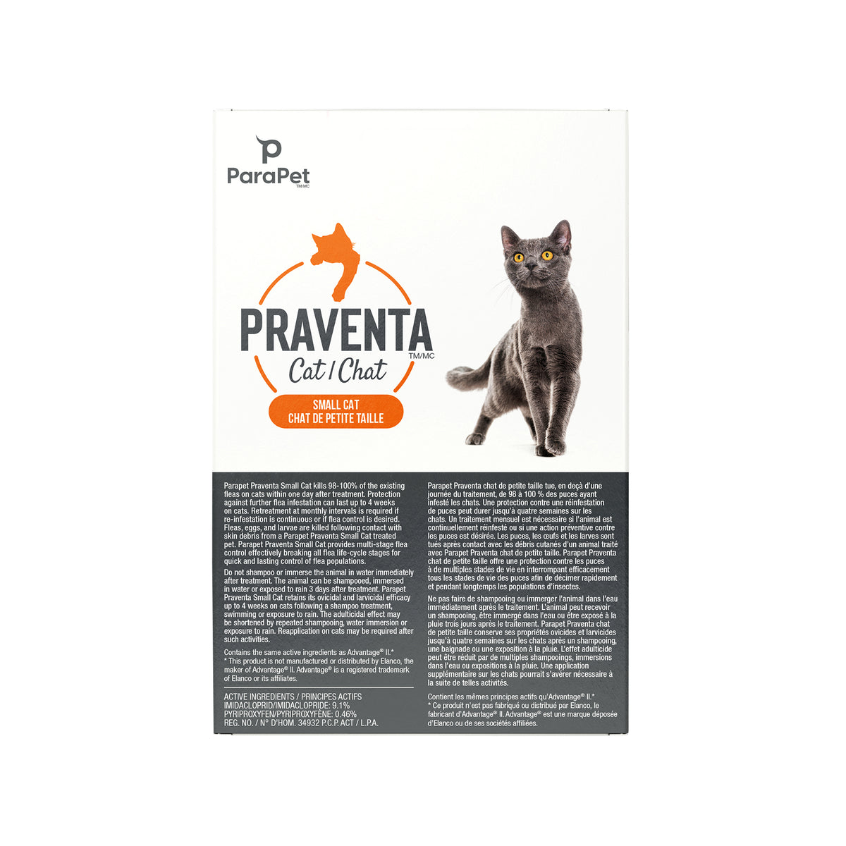 Traitement Parapet Praventa, chats de petite taille, 1 tube - La niche&amp;moi
