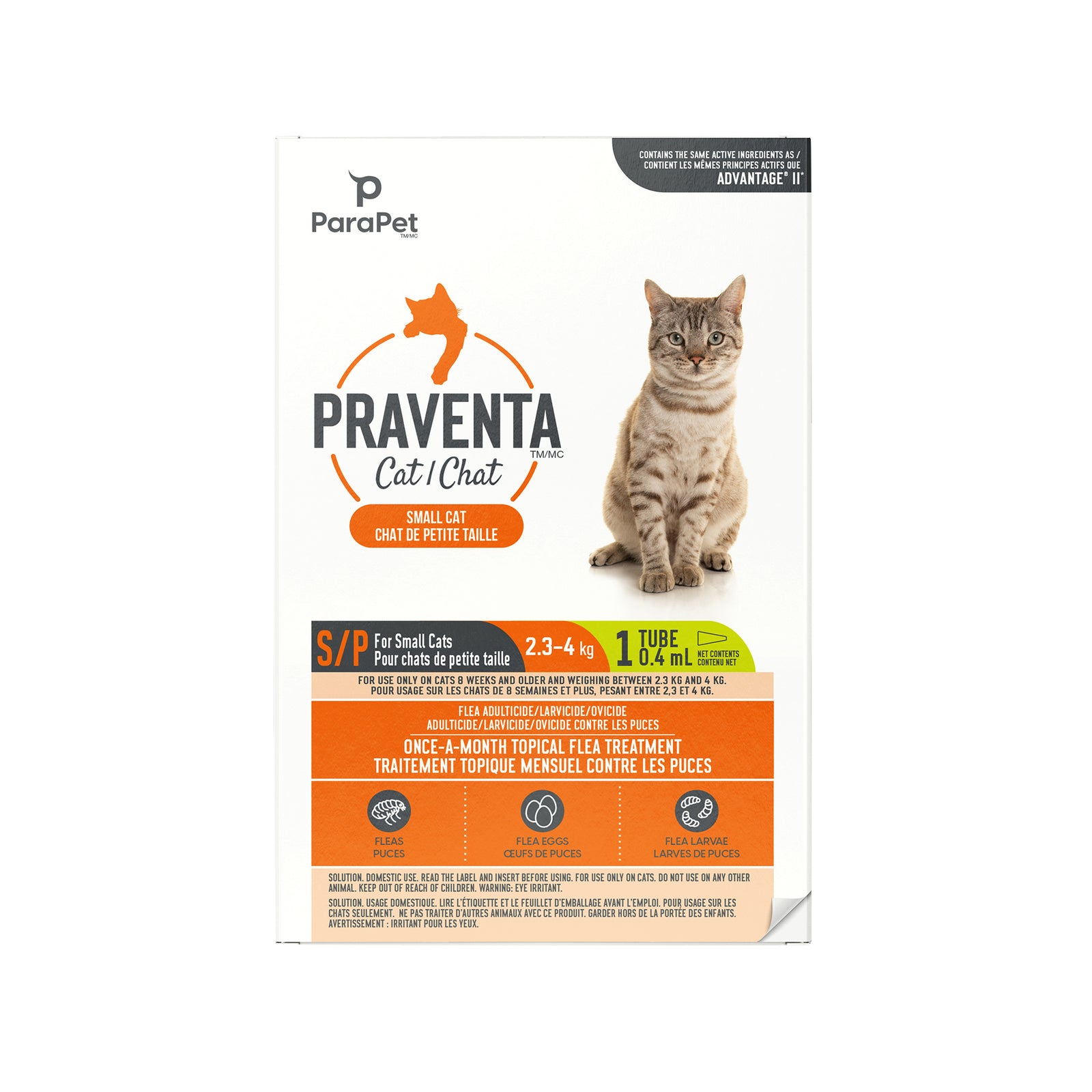 Traitement Parapet Praventa, chats de petite taille, 1 tube - La niche&moi