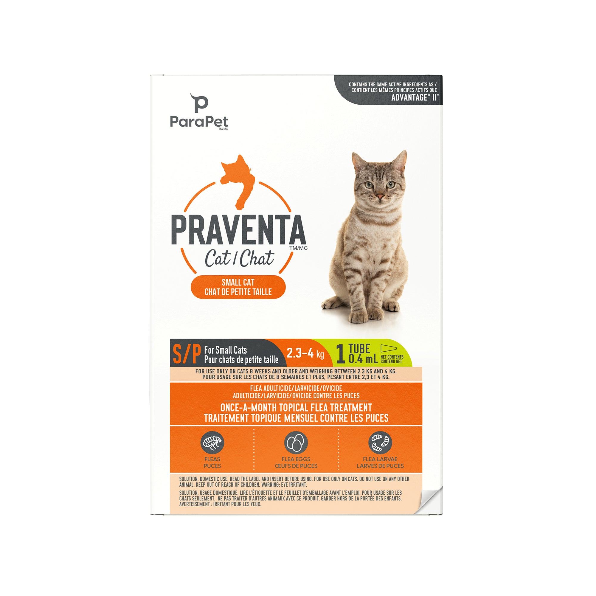 Traitement Parapet Praventa, chats de petite taille, 1 tube